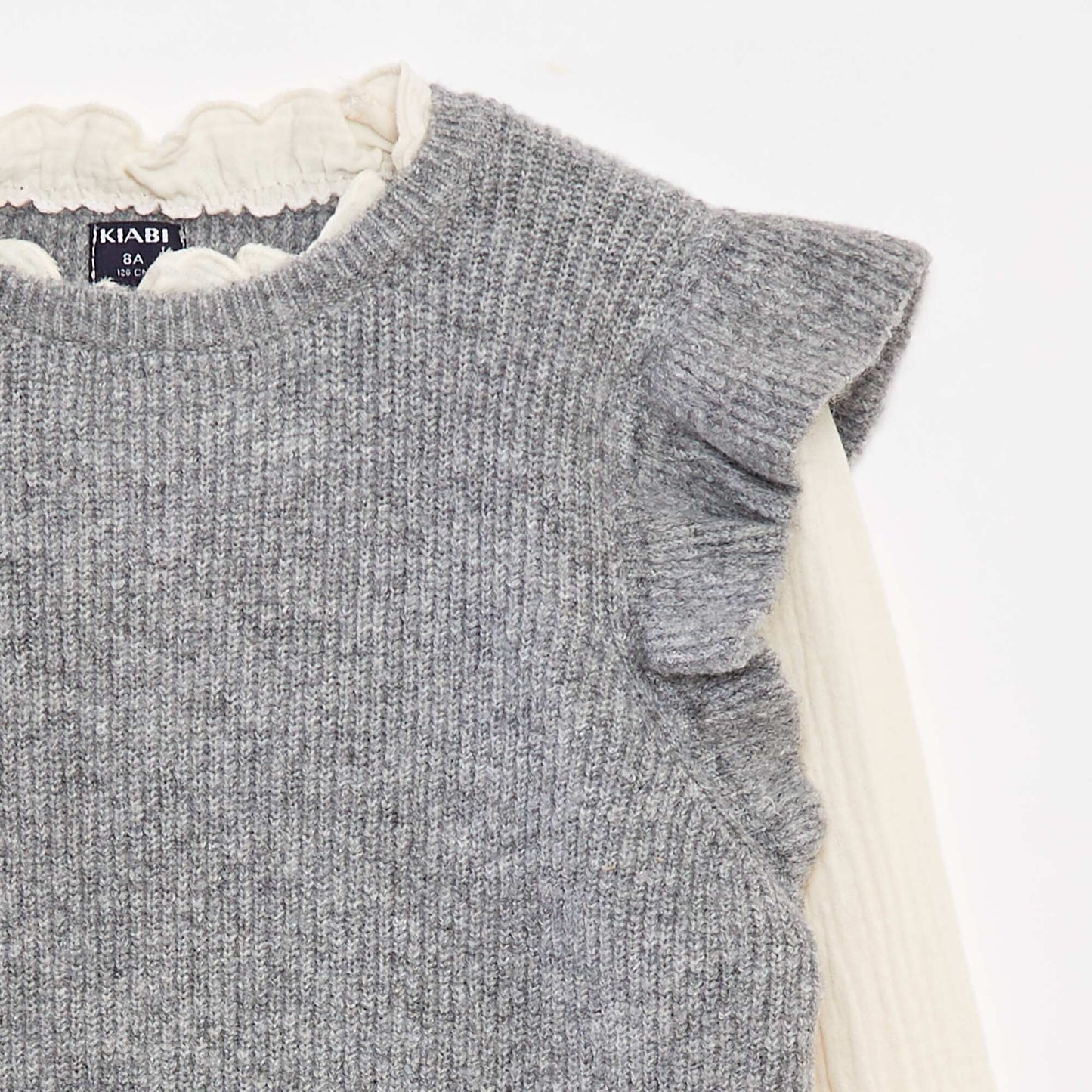 2-in-1 sweater with blouse GREY