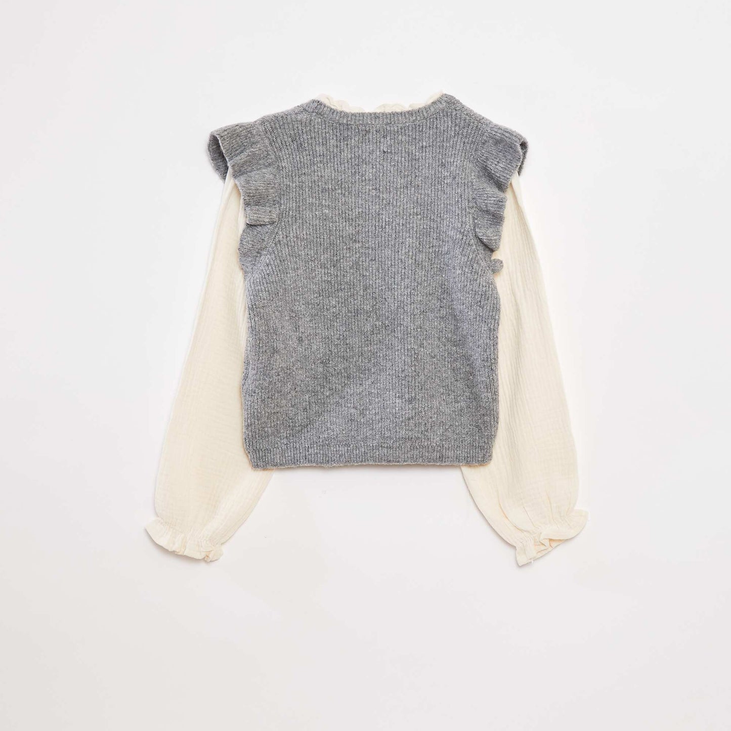 2-in-1 sweater with blouse GREY