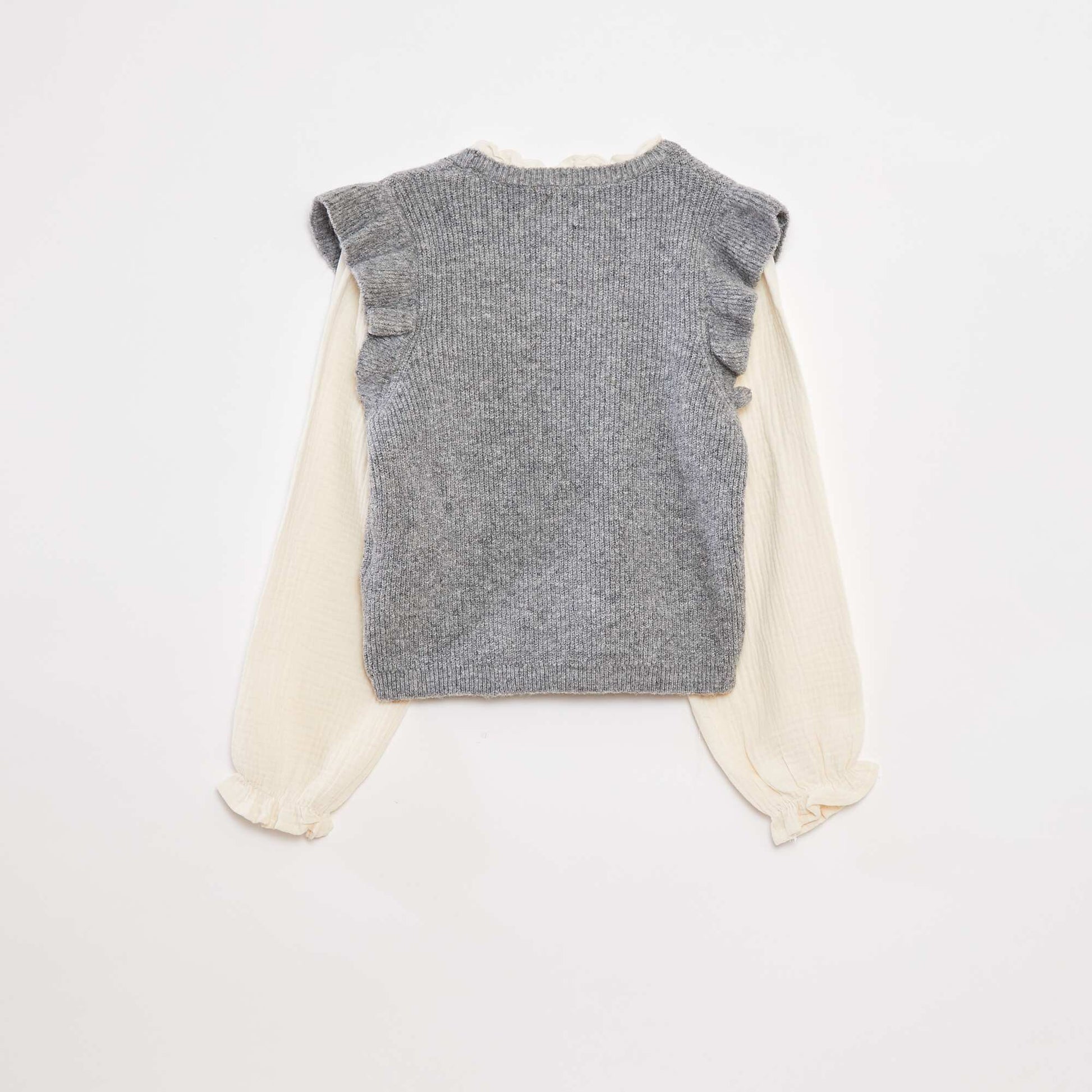 2-in-1 sweater with blouse GREY