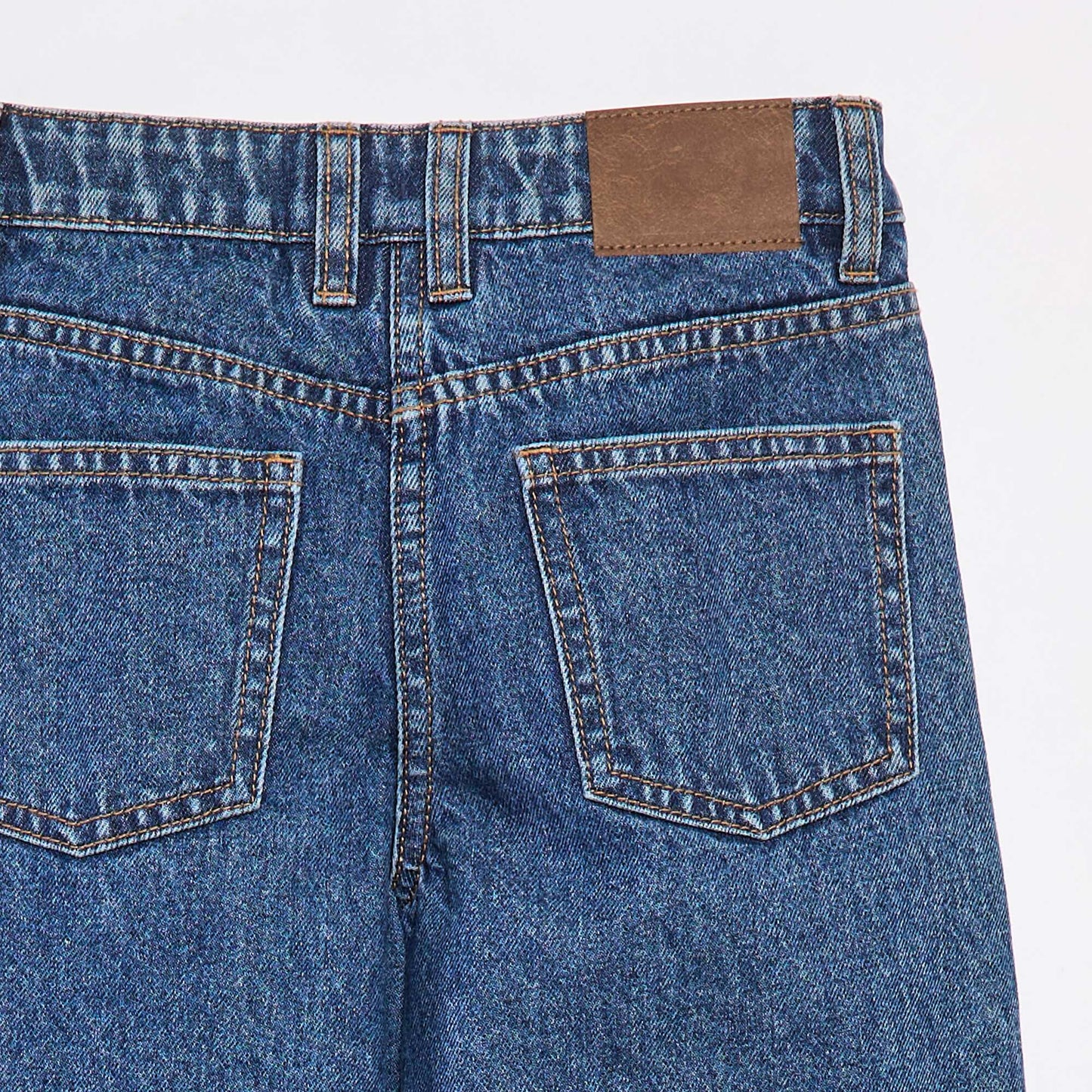 Wide-leg pleated effect denim trousers BLUE