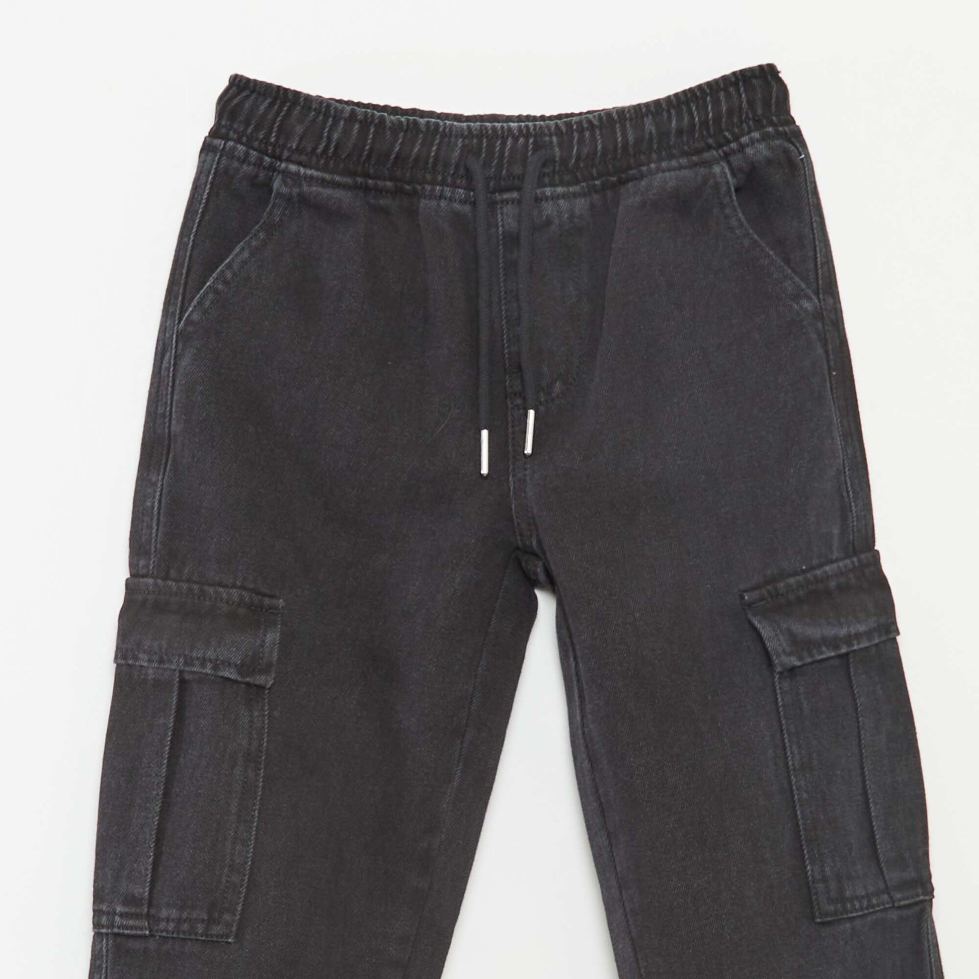Elasticated multi-pocket trousers GREY