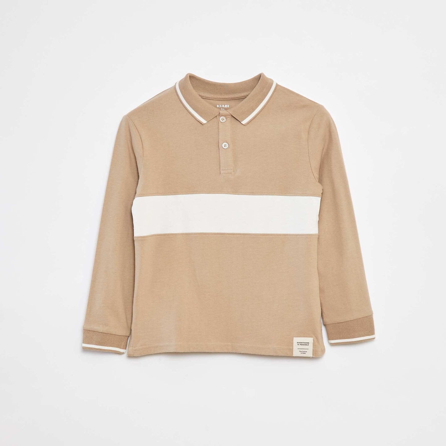 Jersey knit rugby polo shirt WHITE