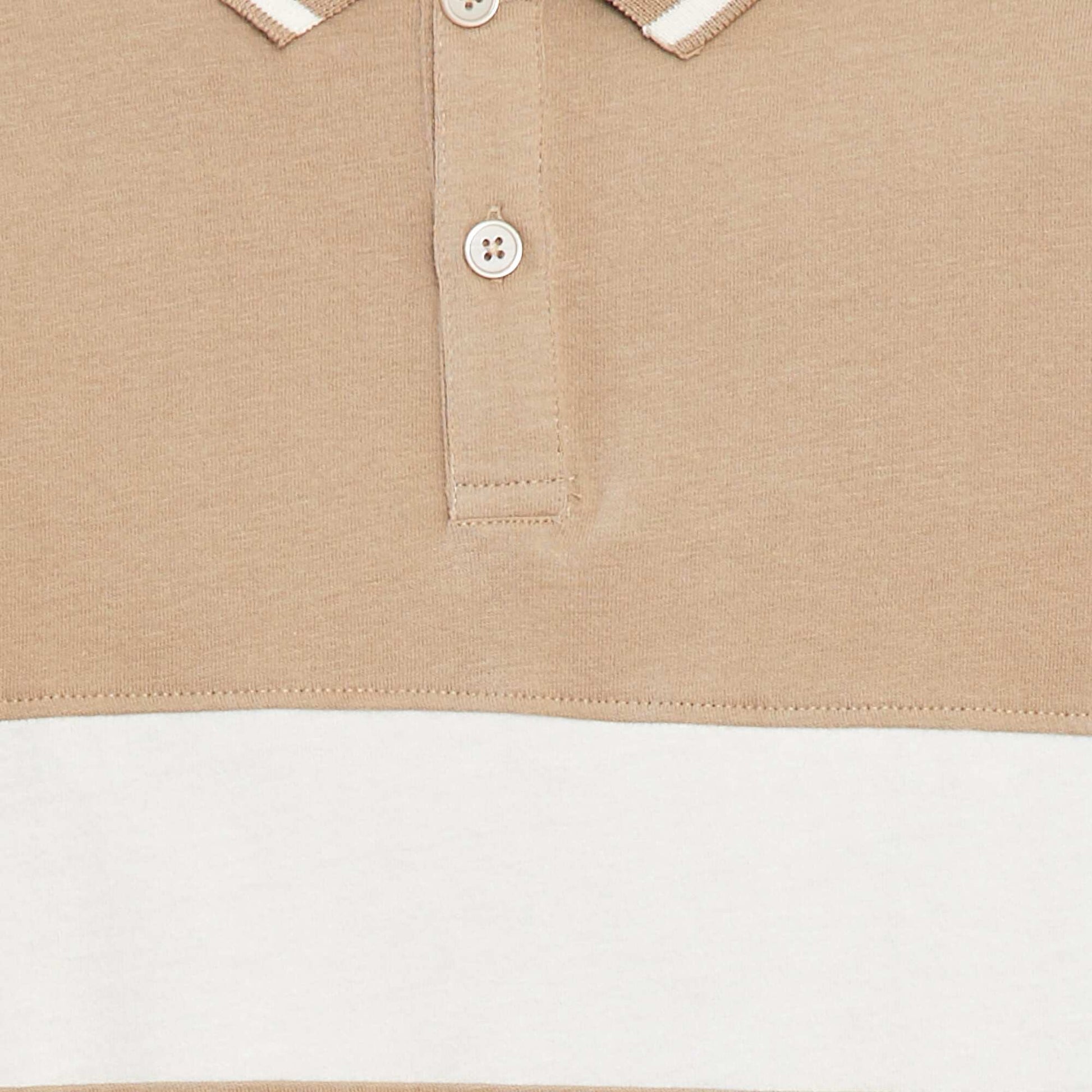 Jersey knit rugby polo shirt WHITE
