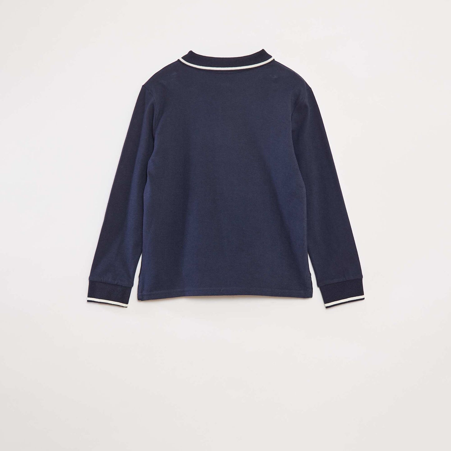 Jersey knit rugby polo shirt WHITE