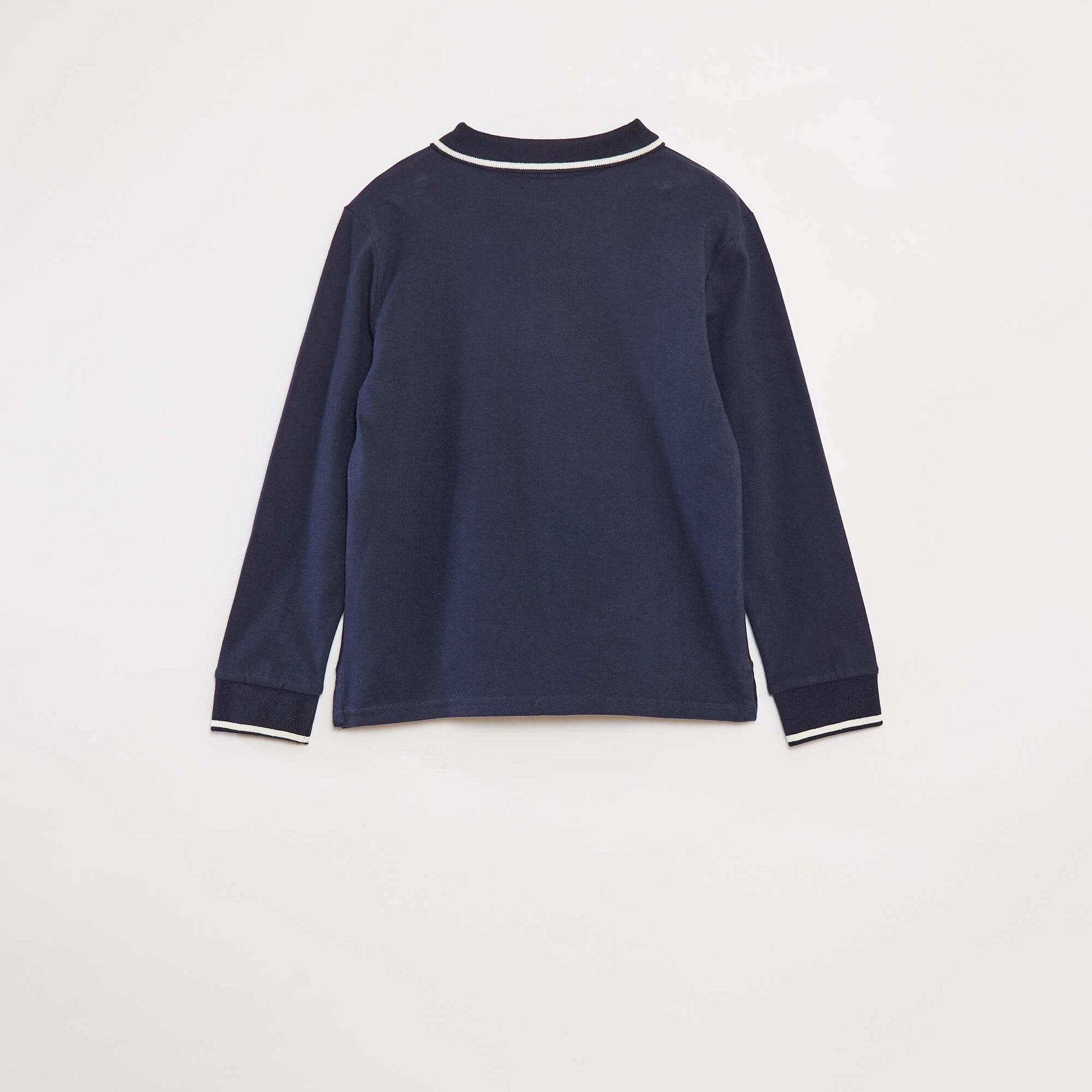 Jersey knit rugby polo shirt WHITE