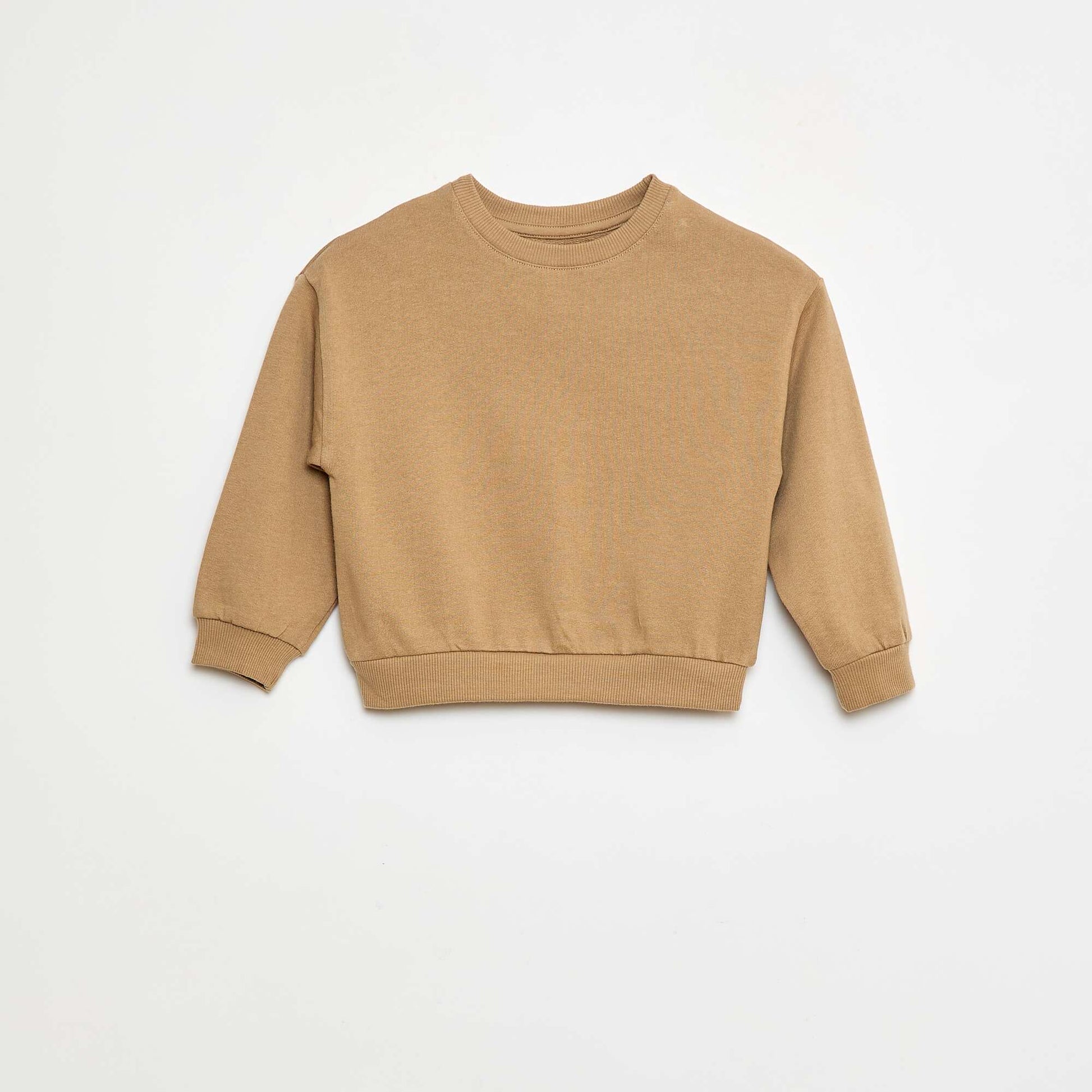 Set of 3 plain lightweight sweatshirts - 3-piece set BEIGE