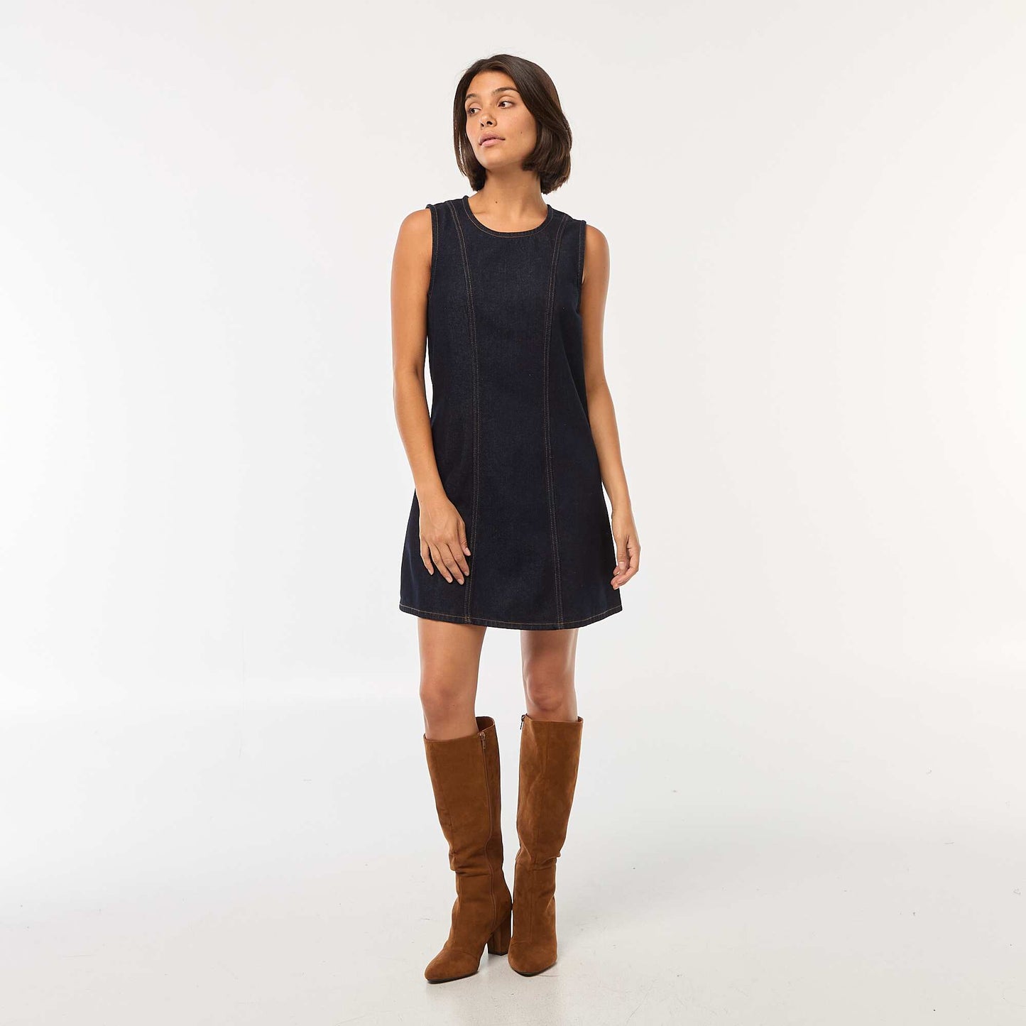 Short denim dress BLUE