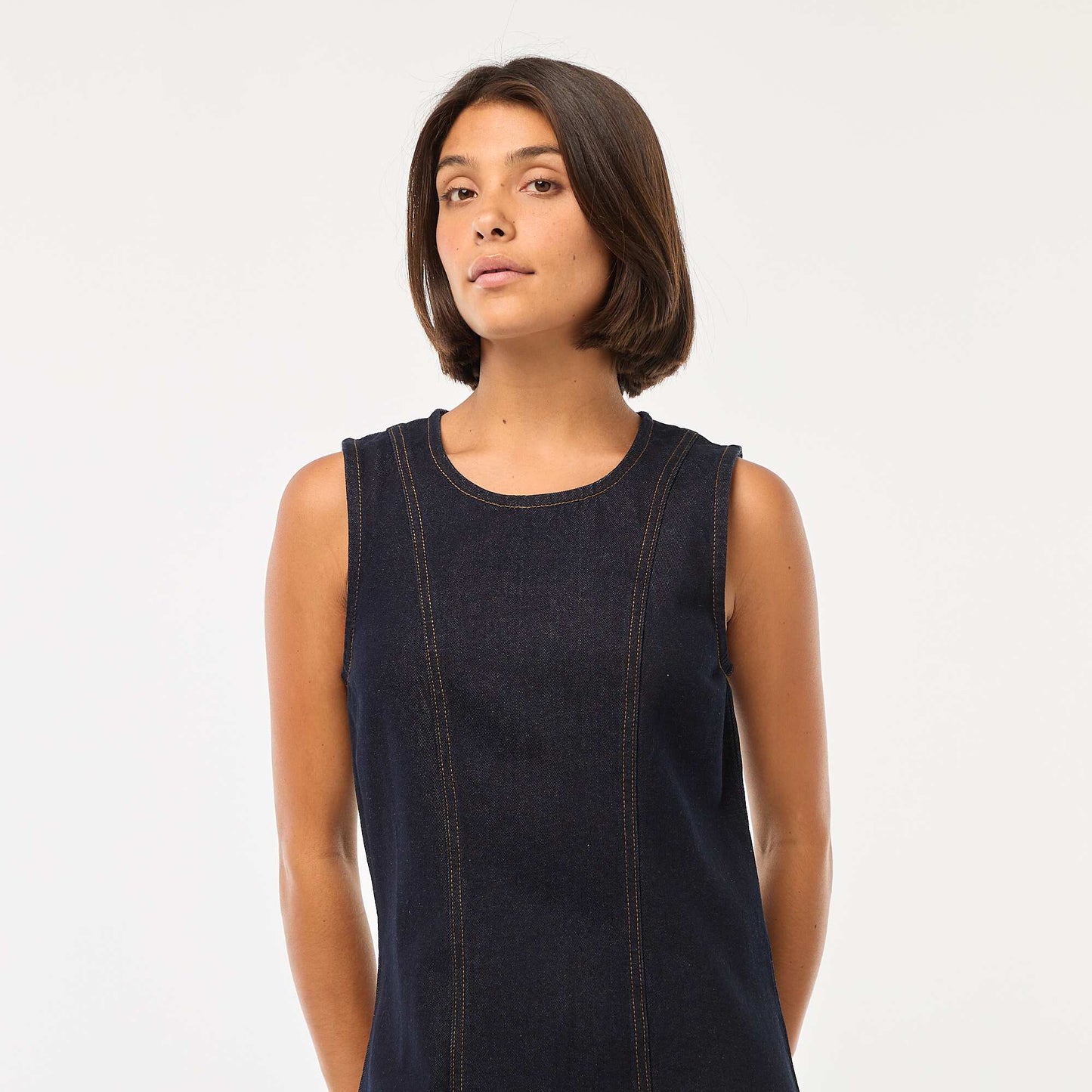 Short denim dress BLUE