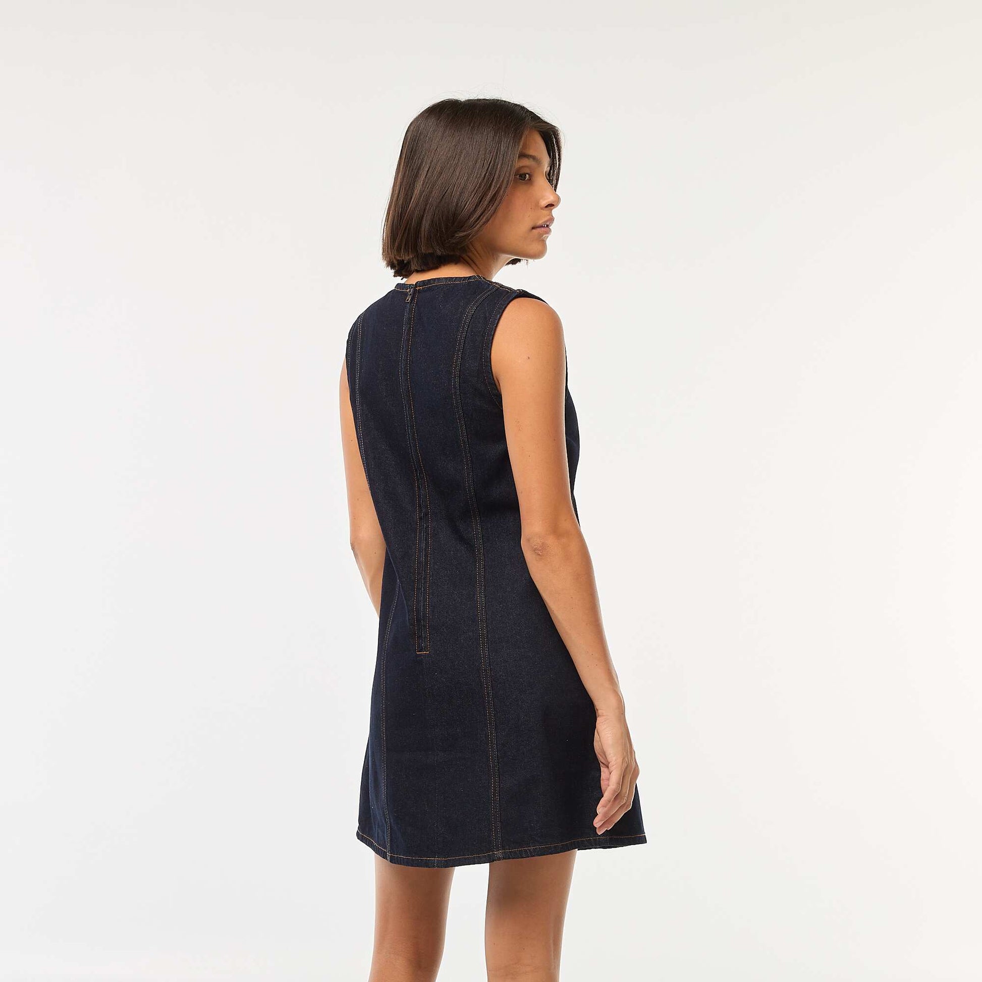 Short denim dress BLUE