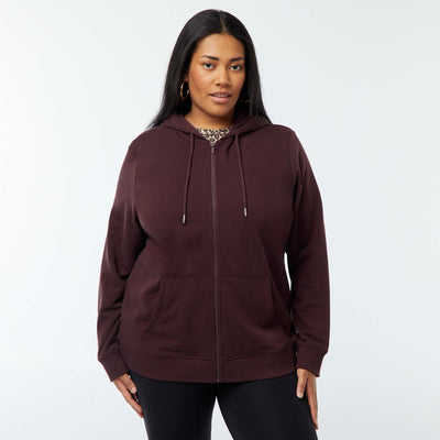 Warm sweatshirt fabric hoodie PURPLE