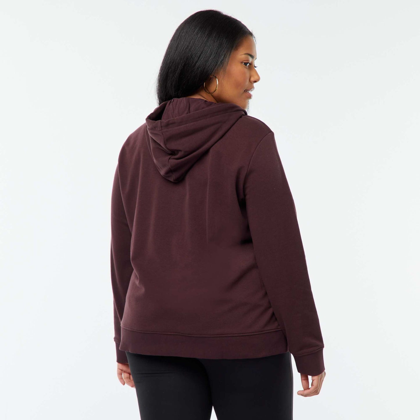 Warm sweatshirt fabric hoodie PURPLE