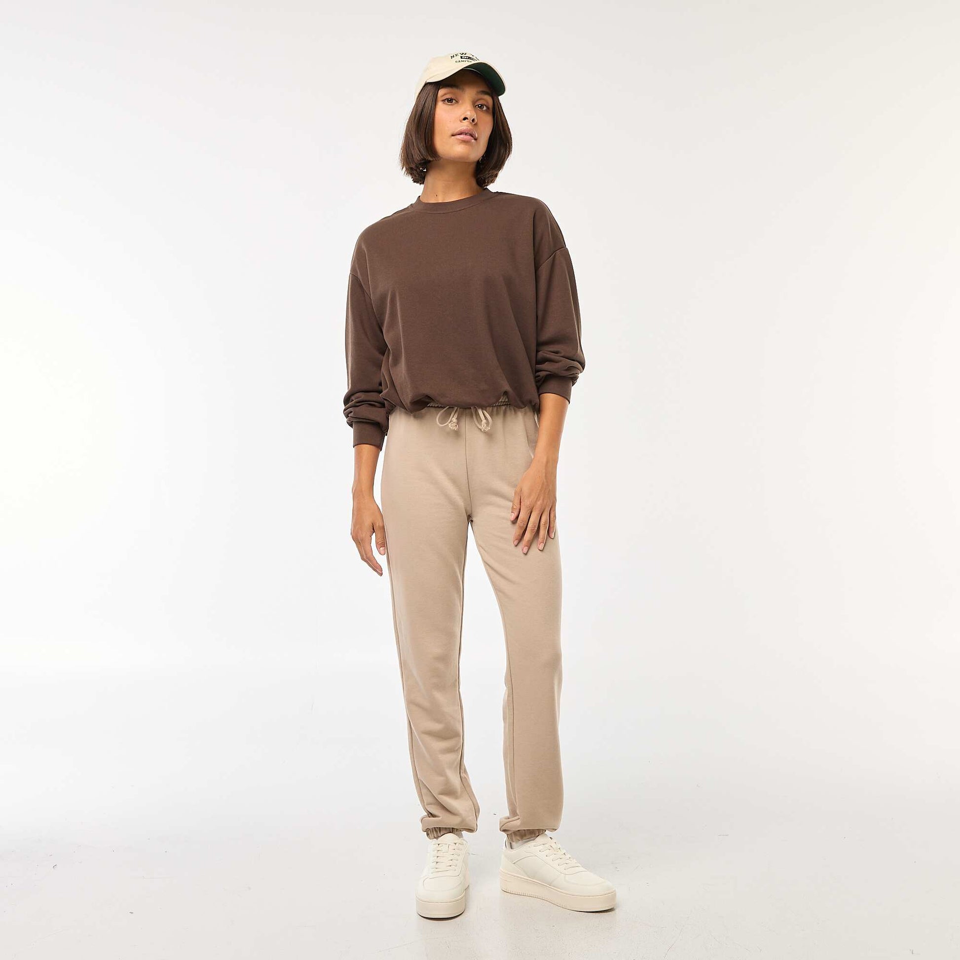 Balloon fit sweatshirt BROWN