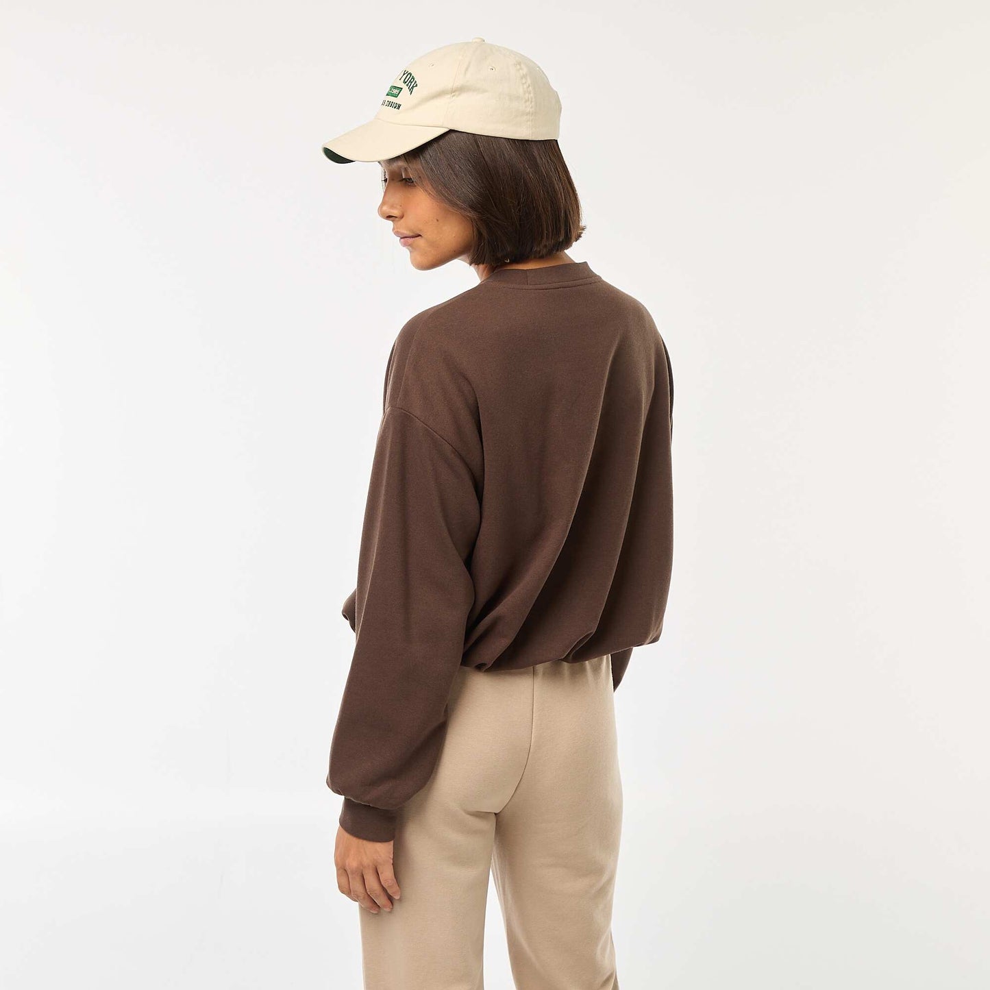 Balloon fit sweatshirt BROWN
