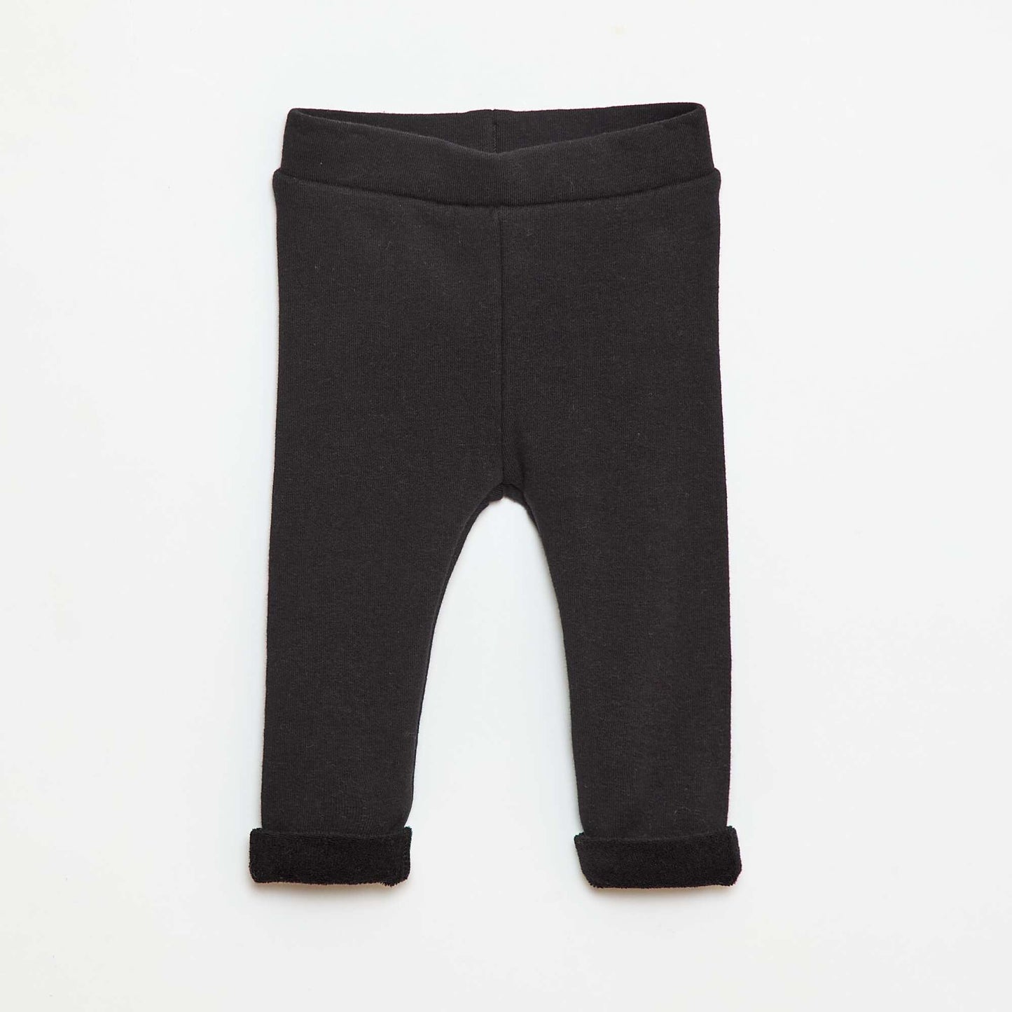 Brushed Knit Cotton Leggings BLACK