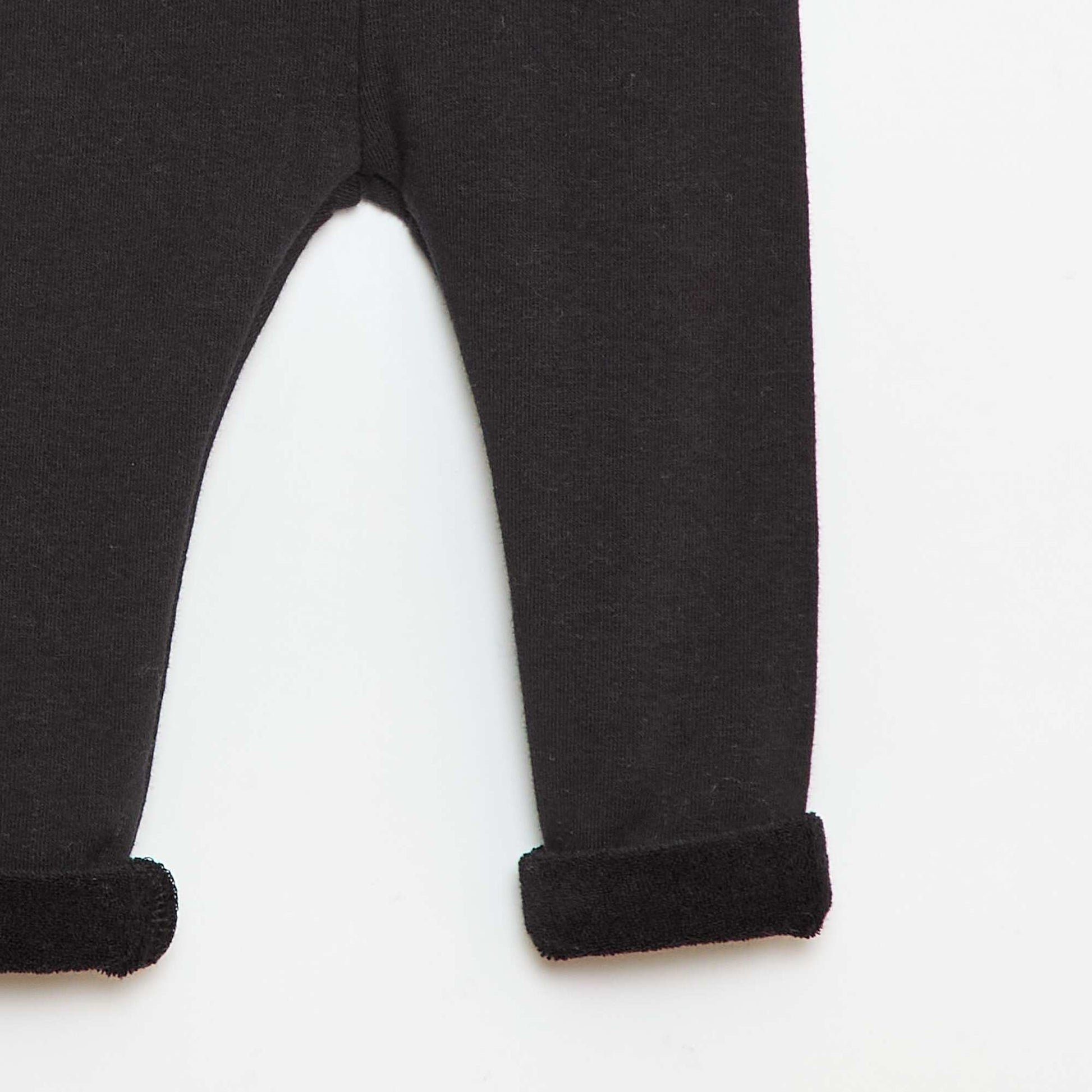 Brushed Knit Cotton Leggings BLACK