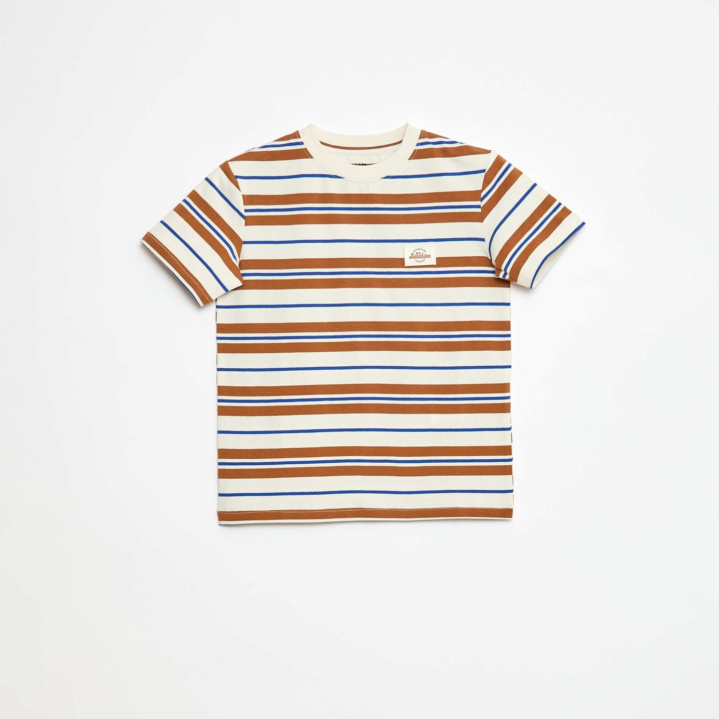 Striped short-sleeved T-shirt BEIGE