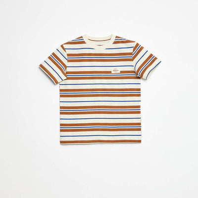 Striped short-sleeved T-shirt BEIGE
