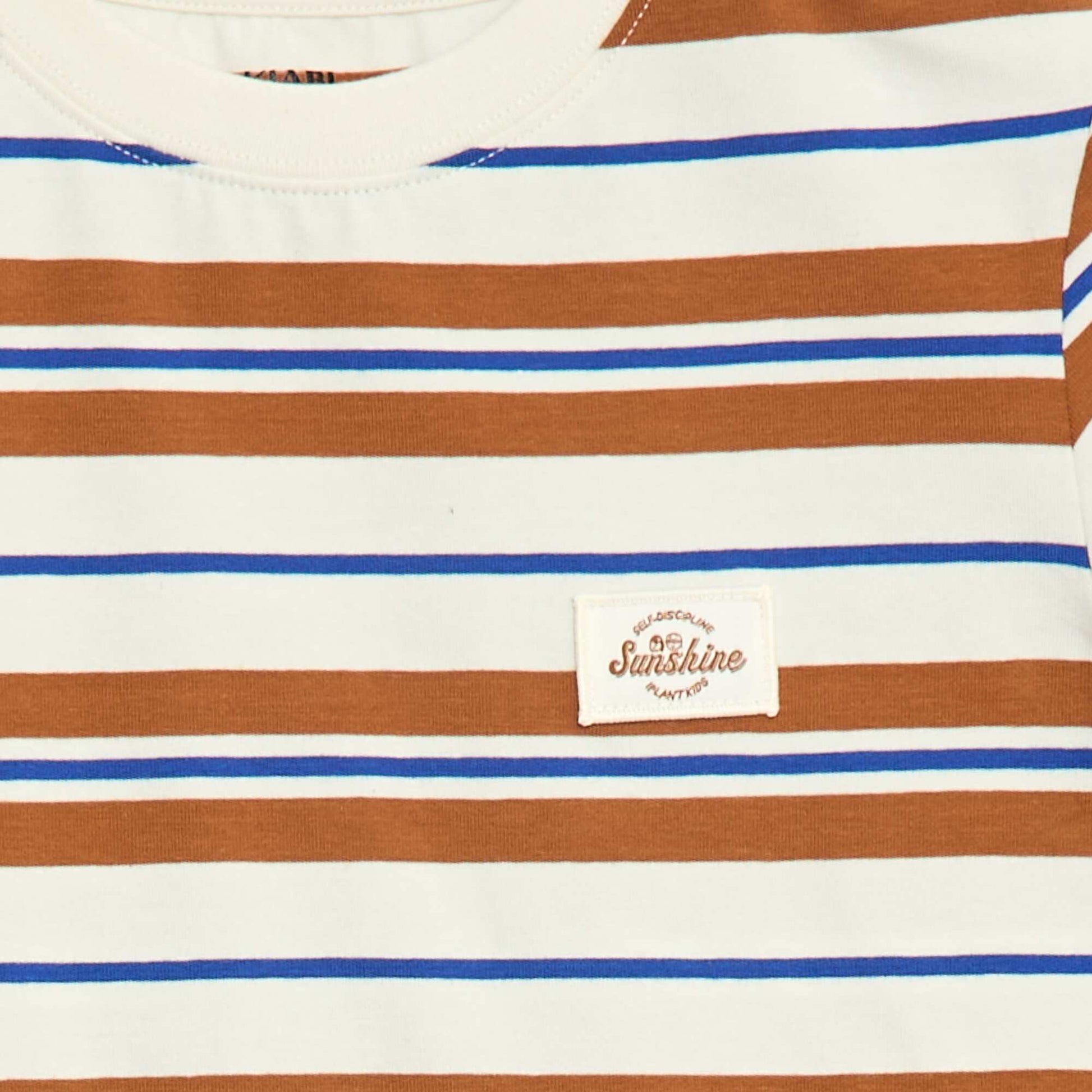 Striped short-sleeved T-shirt BEIGE
