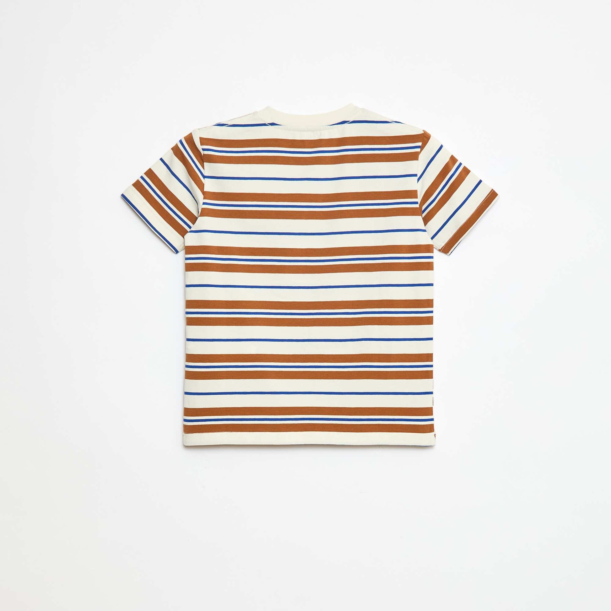 Striped short-sleeved T-shirt BEIGE