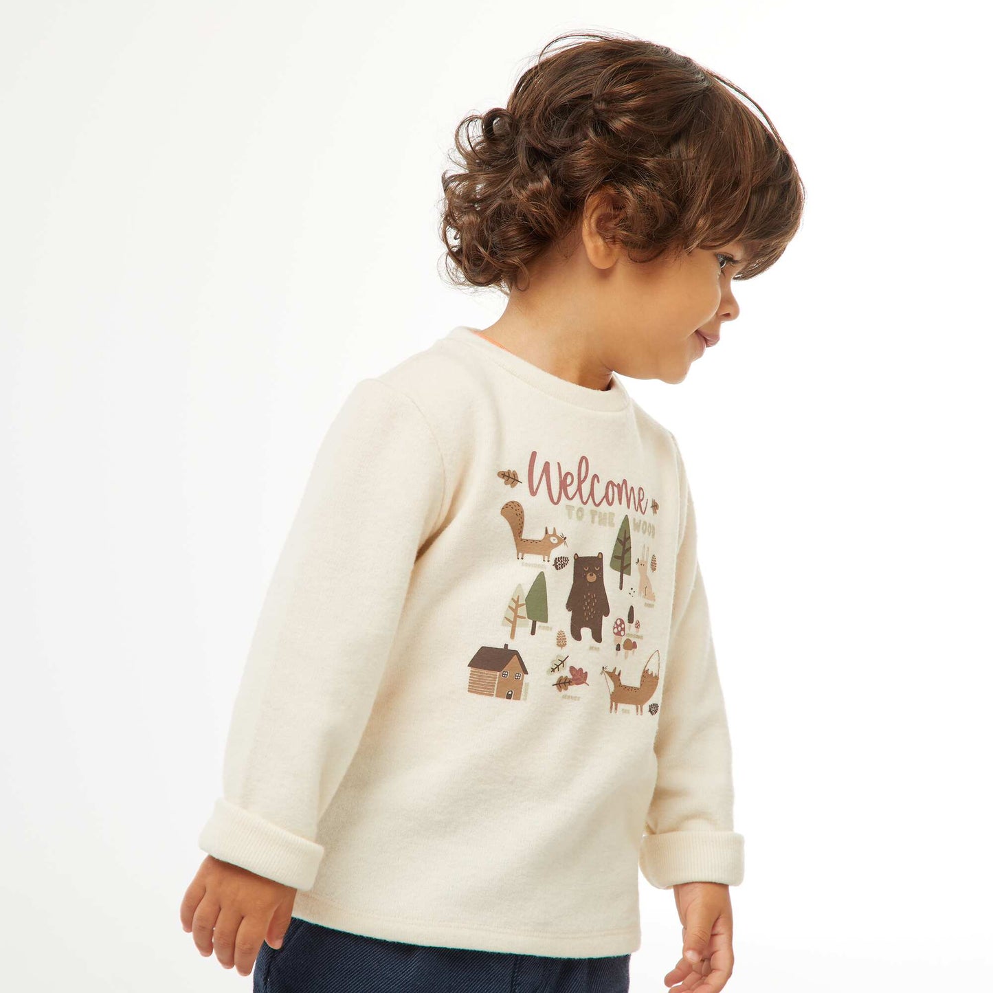 Snuggly Knit Printed T-Shirt WHITE