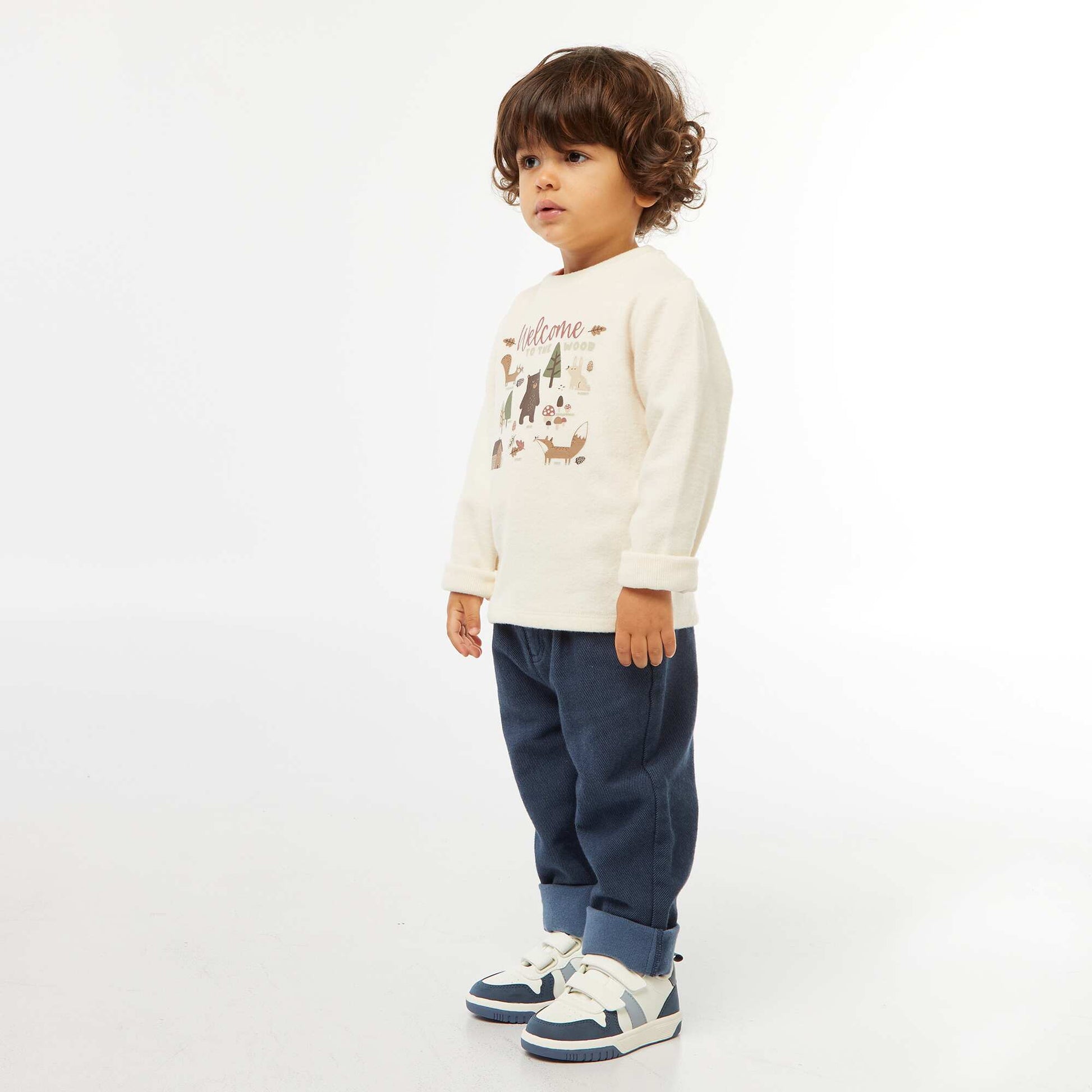 Snuggly Knit Printed T-Shirt WHITE