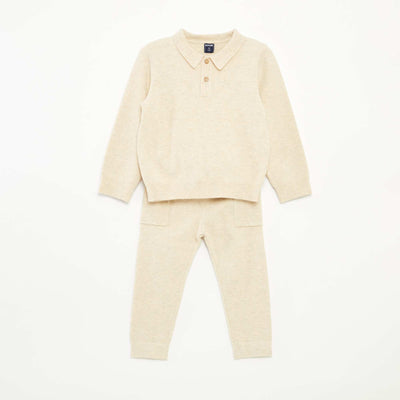 Two-Piece Knit Set BEIGE