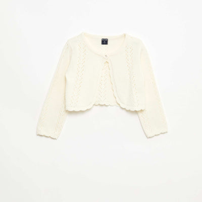 Open Knit Bolero WHITE