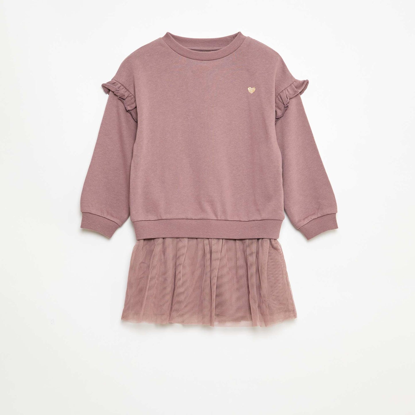 Sweatshirt Dress with Tulle Skirt Base PURPLE