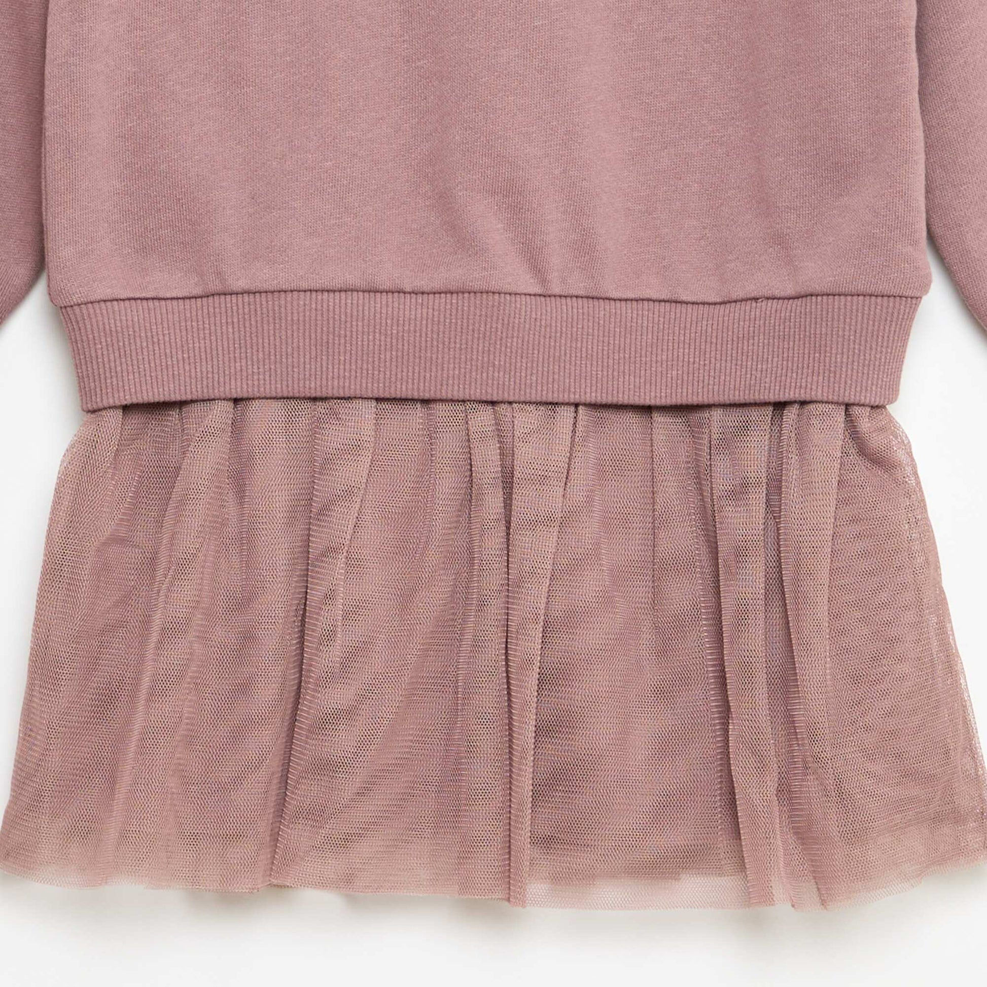 Sweatshirt Dress with Tulle Skirt Base PURPLE
