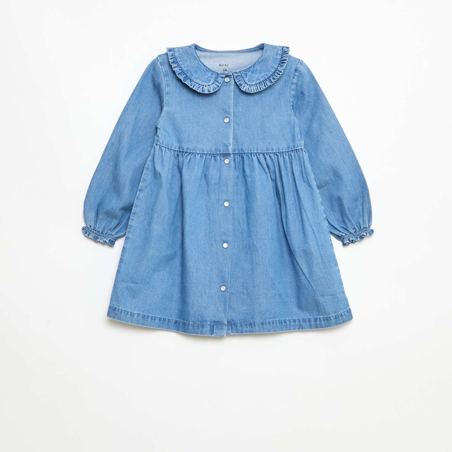 Denim Flare Dress with Peter Pan Collar BLUE