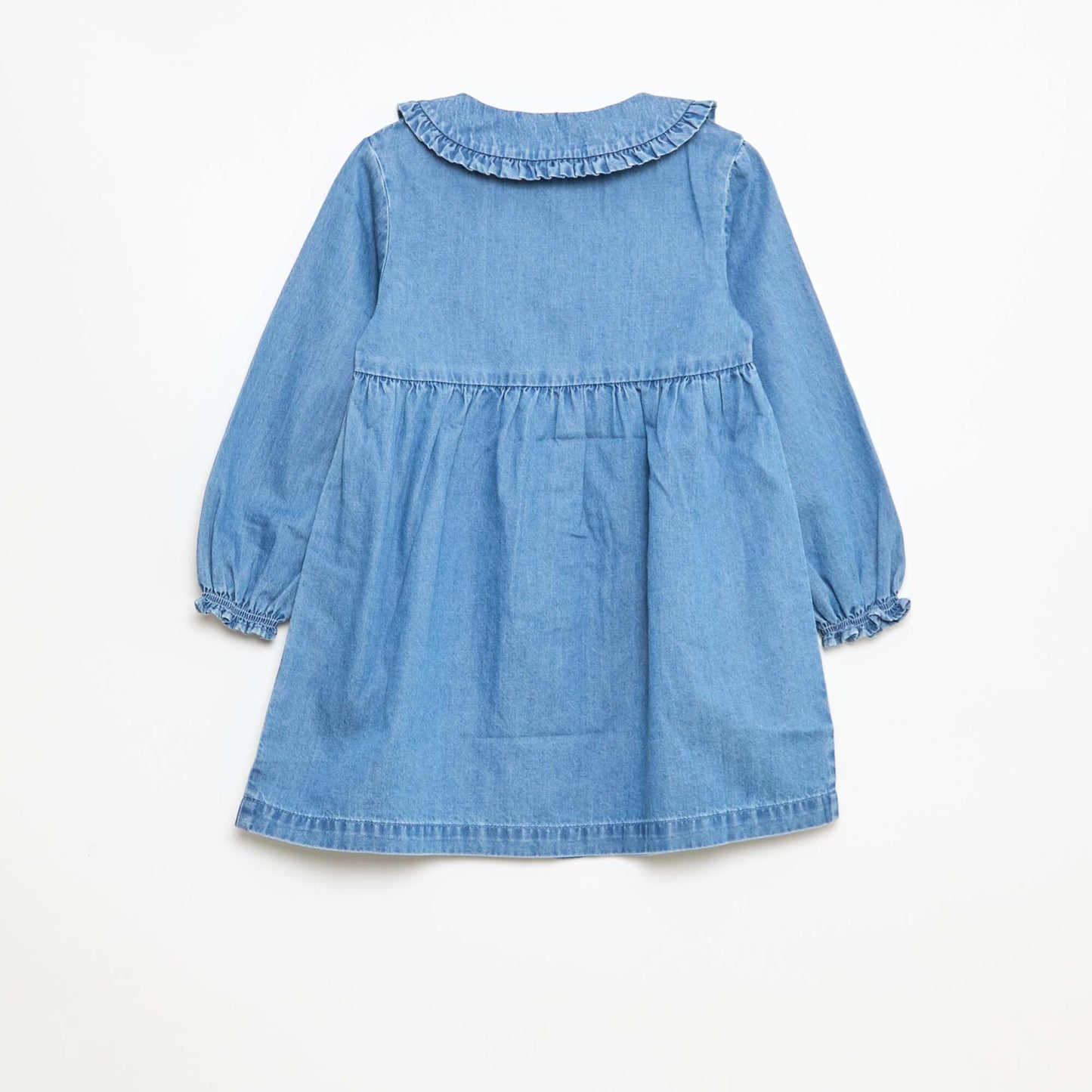 Denim Flare Dress with Peter Pan Collar BLUE