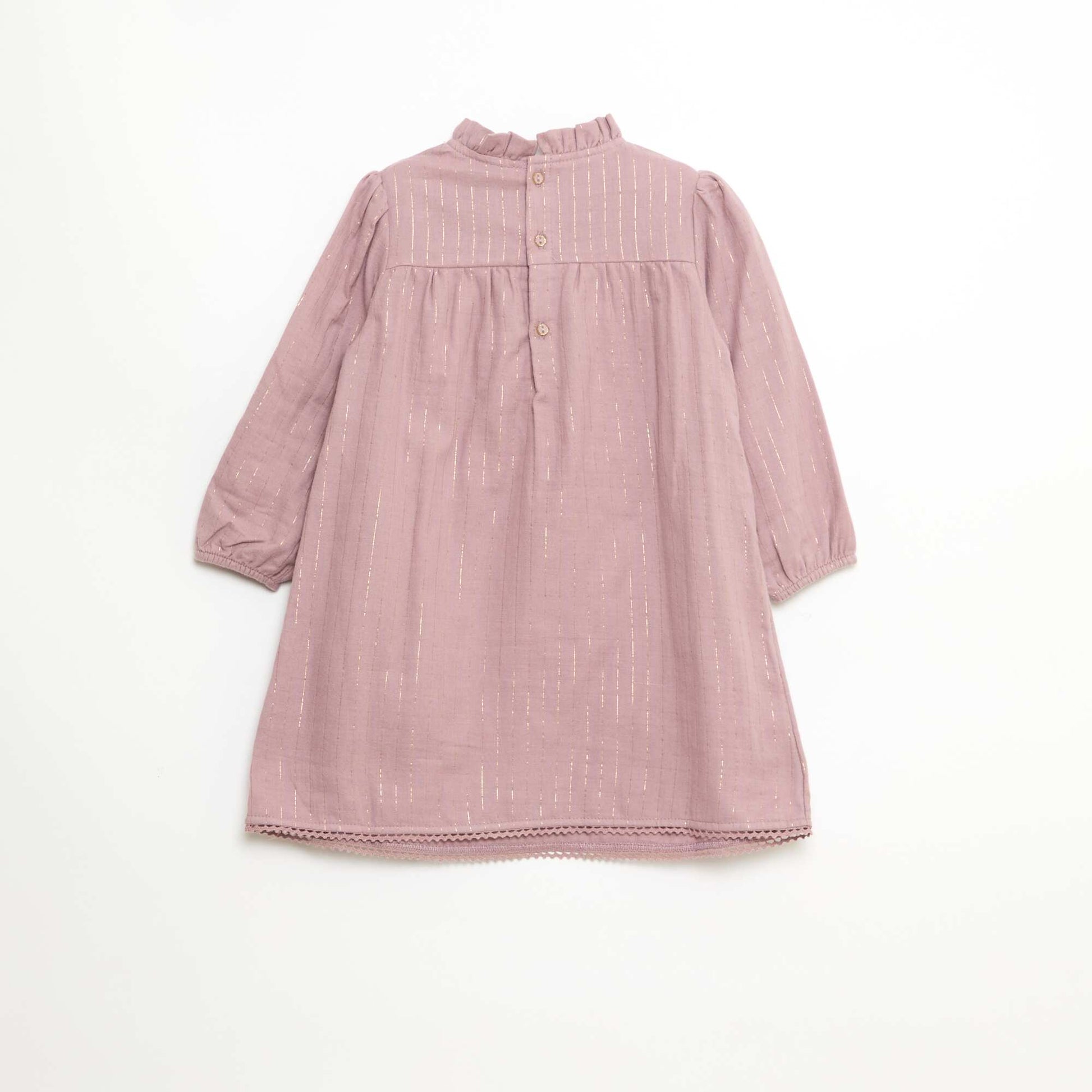 Cotton Gauze Dress with Shimmering Threads PINK