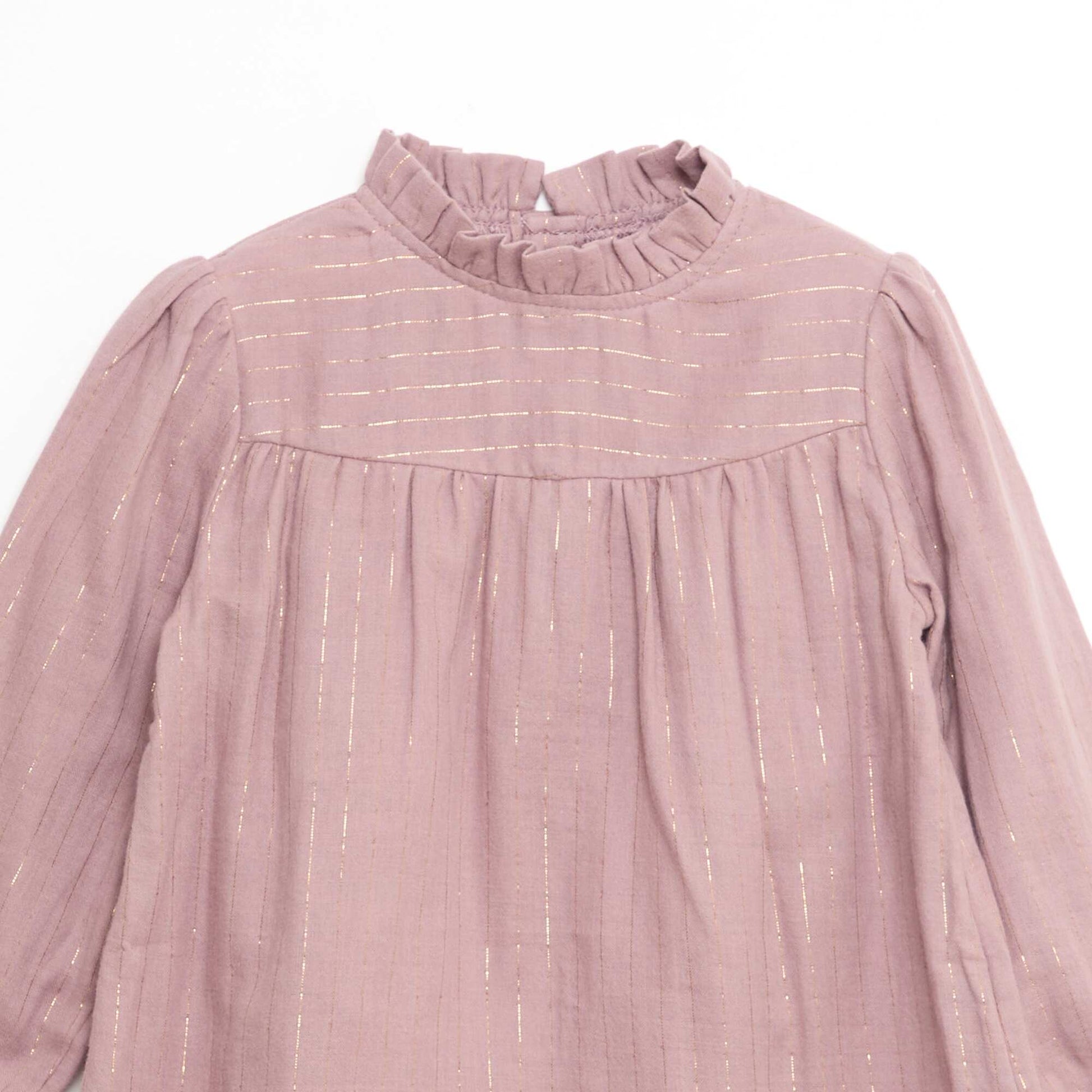 Cotton Gauze Dress with Shimmering Threads PINK