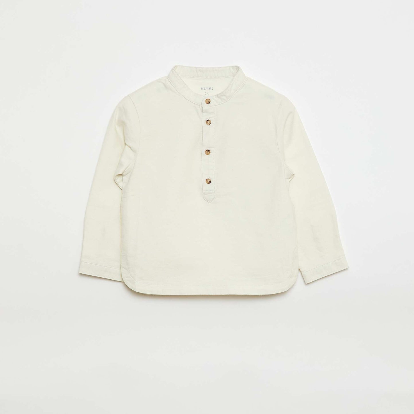 Oxford Shirt with Mandarin Collar WHITE