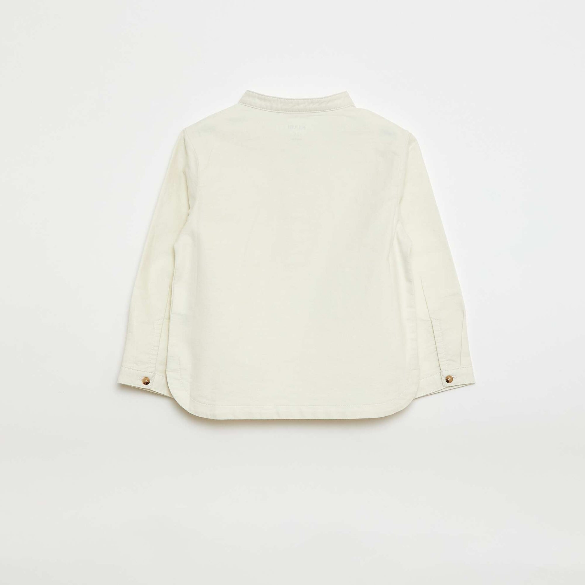 Oxford Shirt with Mandarin Collar WHITE