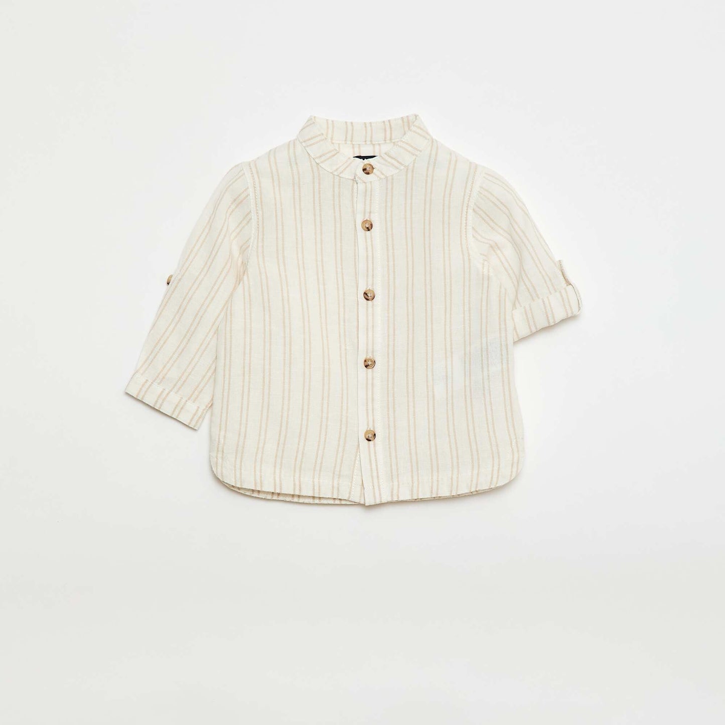 Striped Linen-Blend Shirt BEIGE