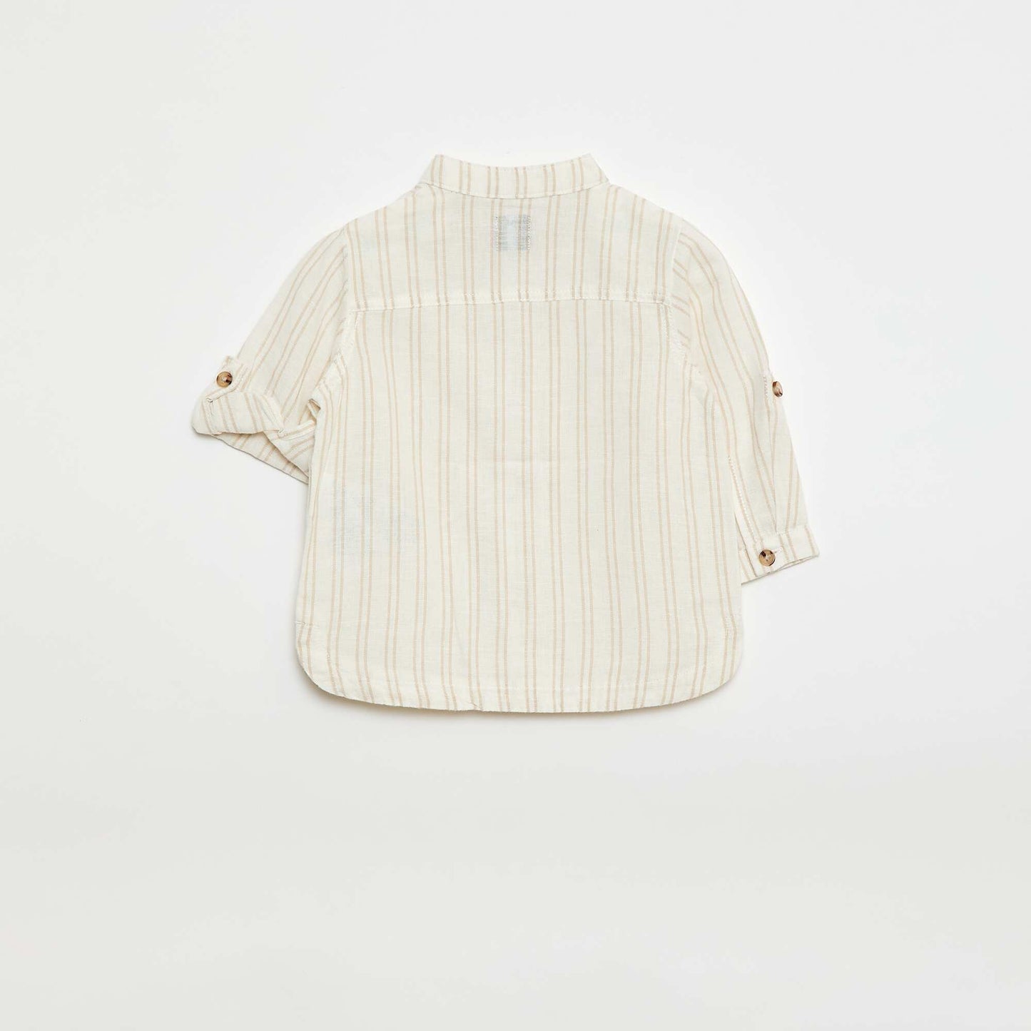 Striped Linen-Blend Shirt BEIGE