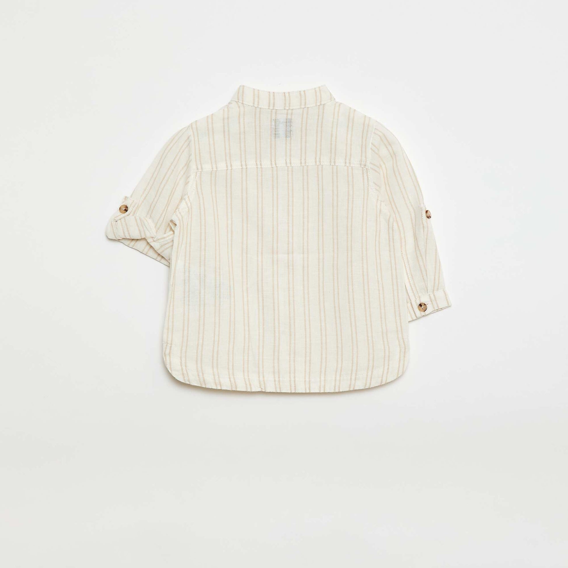 Striped Linen-Blend Shirt BEIGE