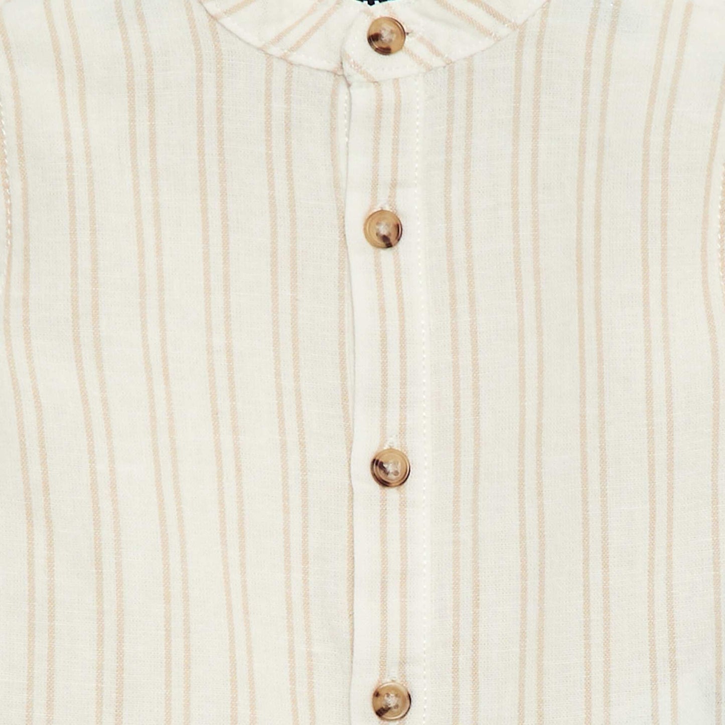 Striped Linen-Blend Shirt BEIGE