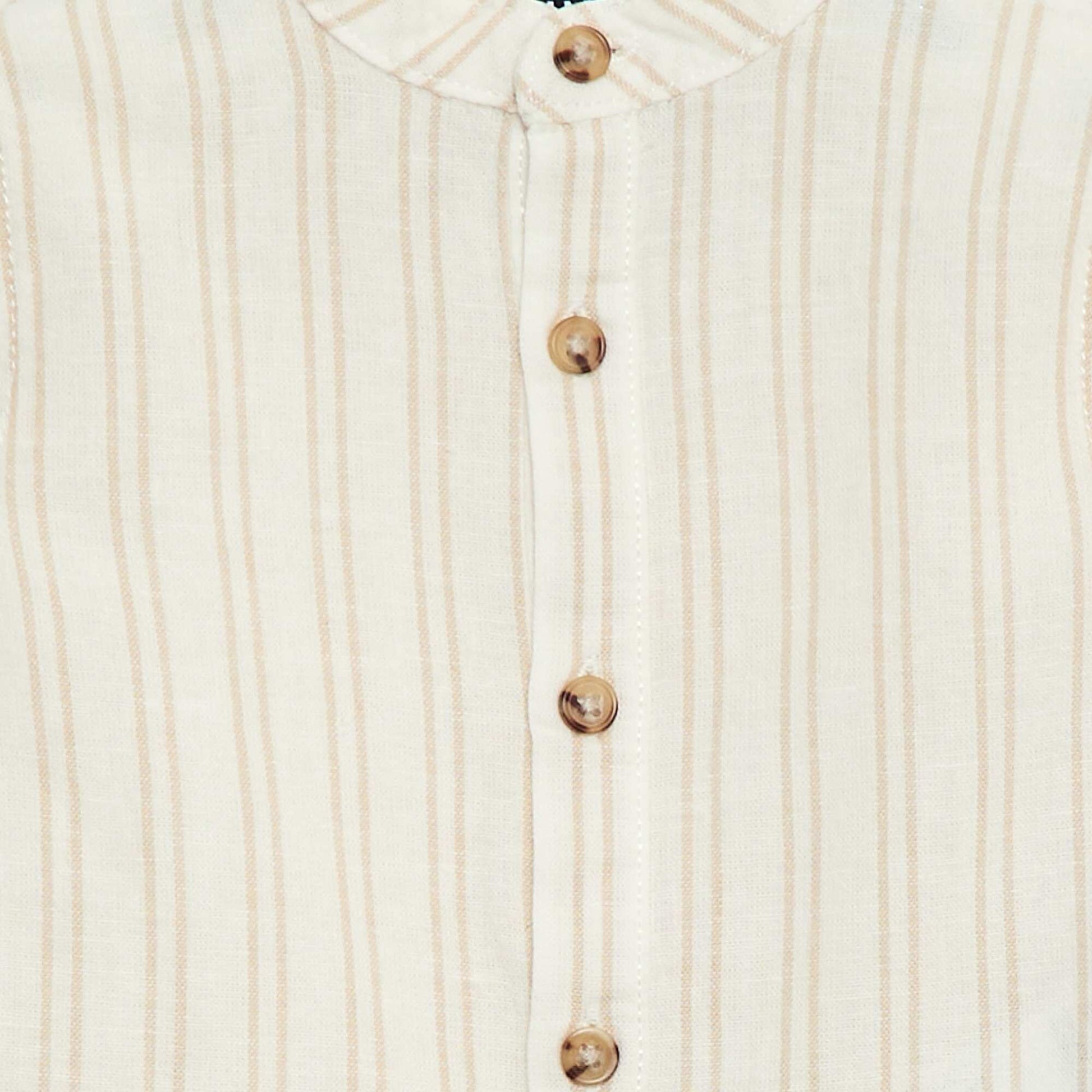 Striped Linen-Blend Shirt BEIGE