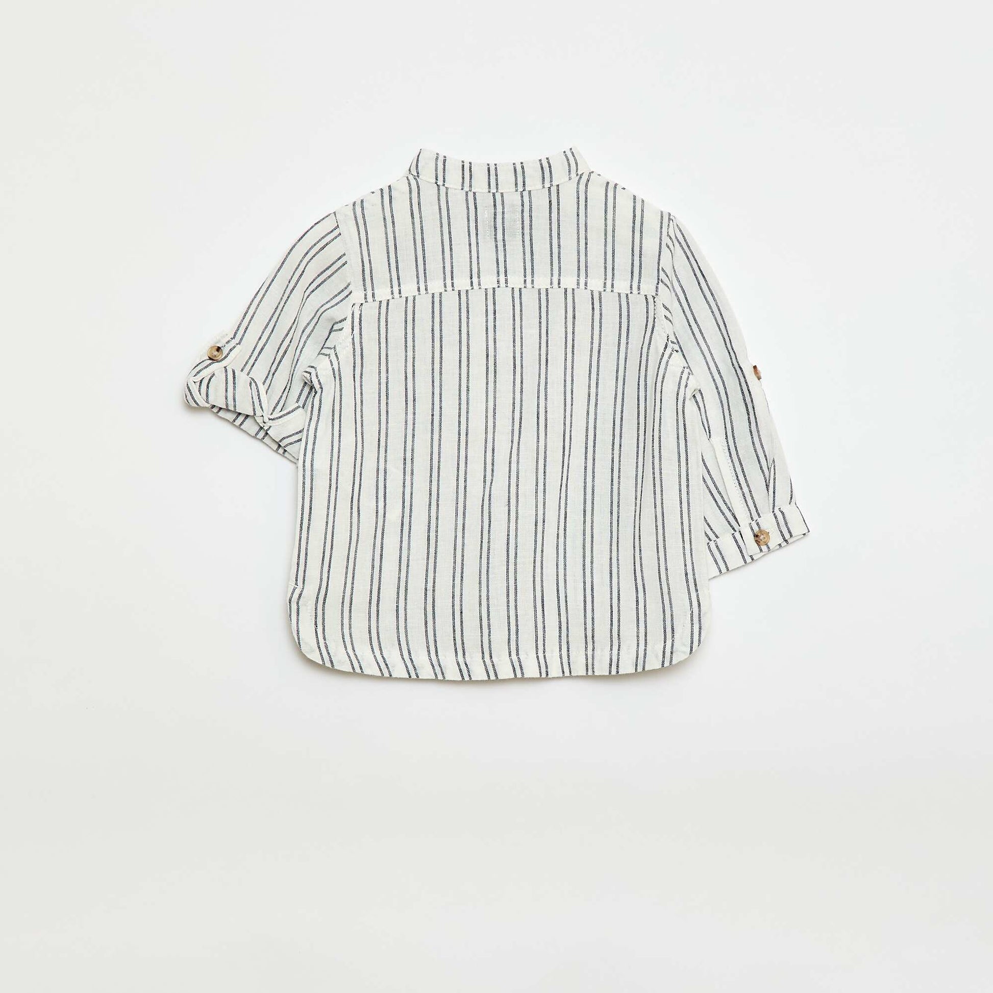 Striped Linen-Blend Shirt BLUE