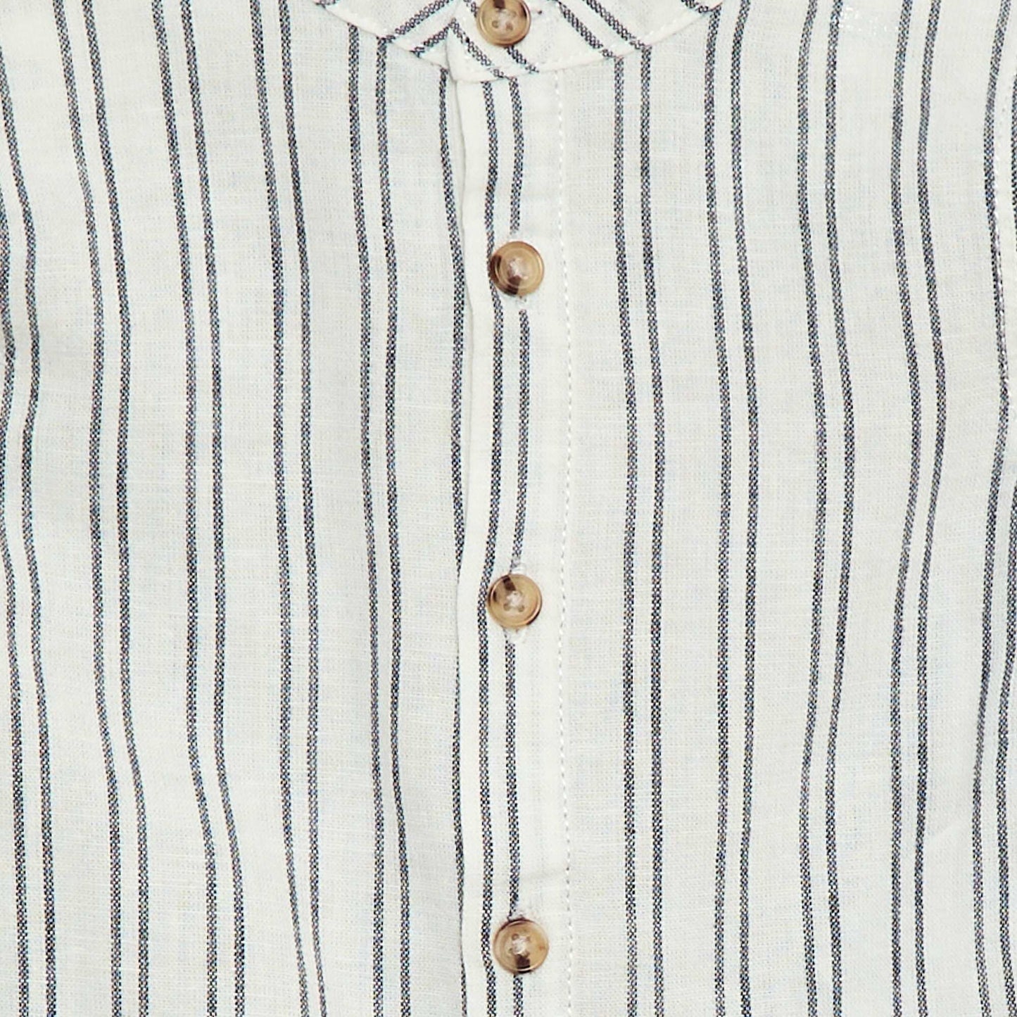 Striped Linen-Blend Shirt BLUE