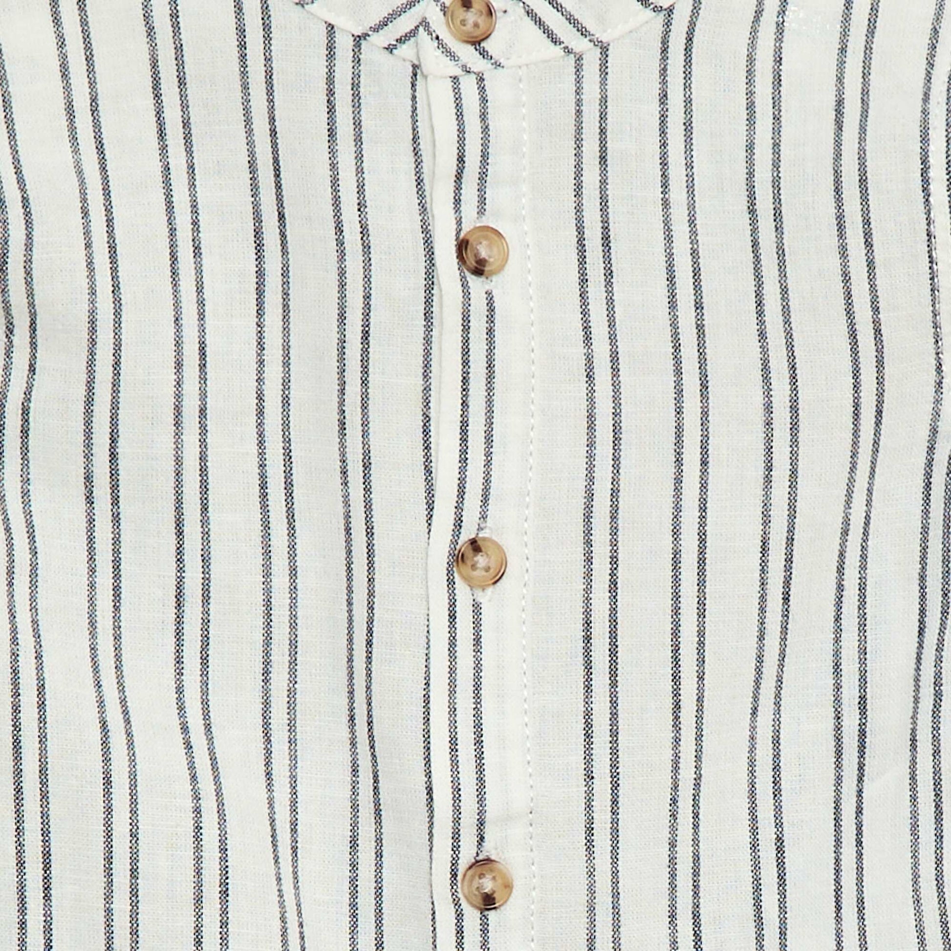 Striped Linen-Blend Shirt BLUE