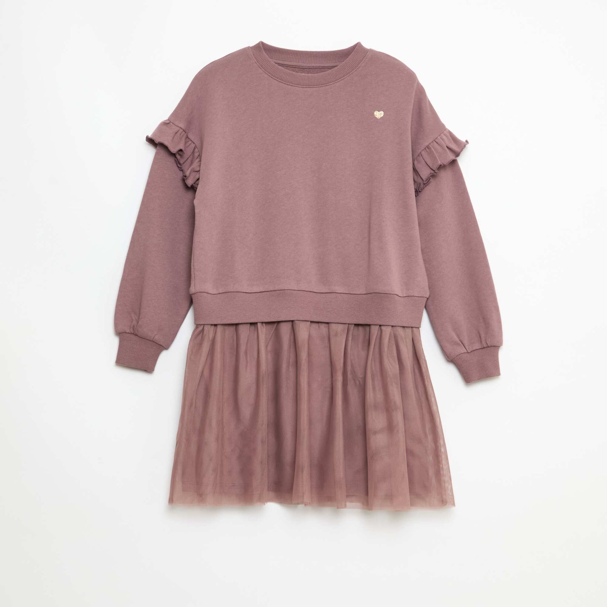 French Terry Knit Sweatshirt Dress PURPLE