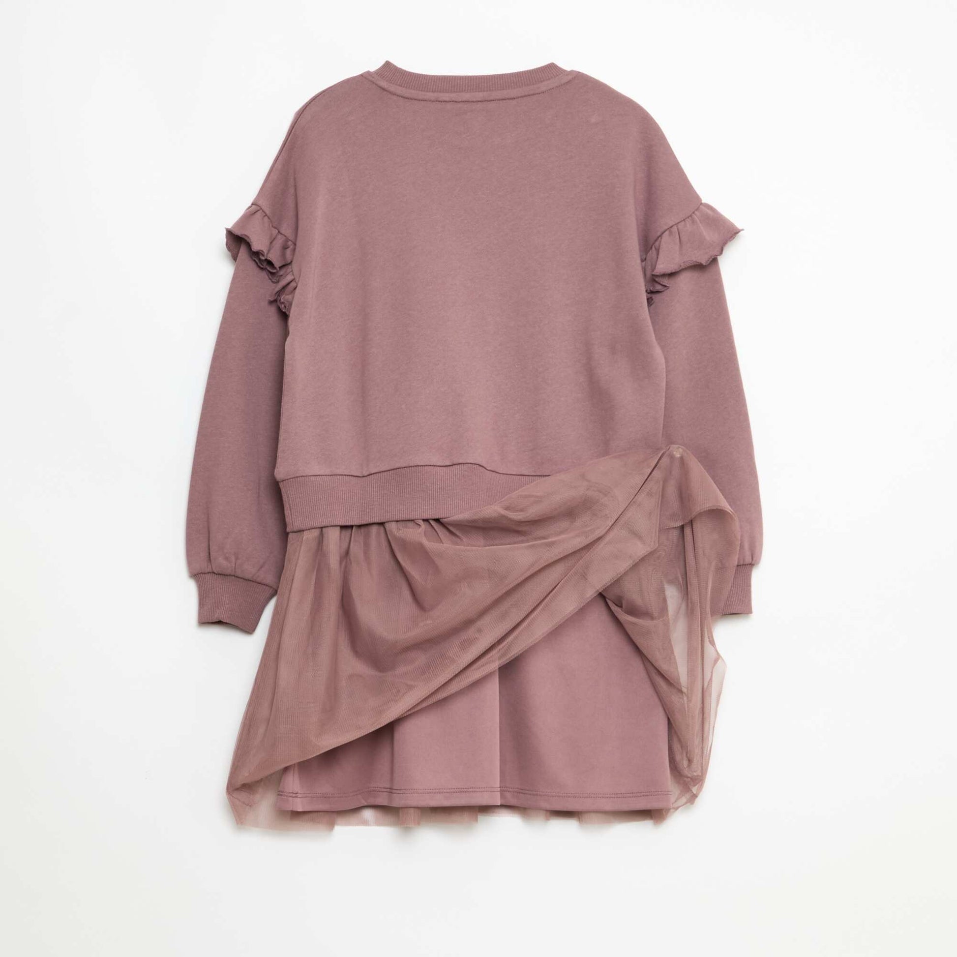 French Terry Knit Sweatshirt Dress PURPLE