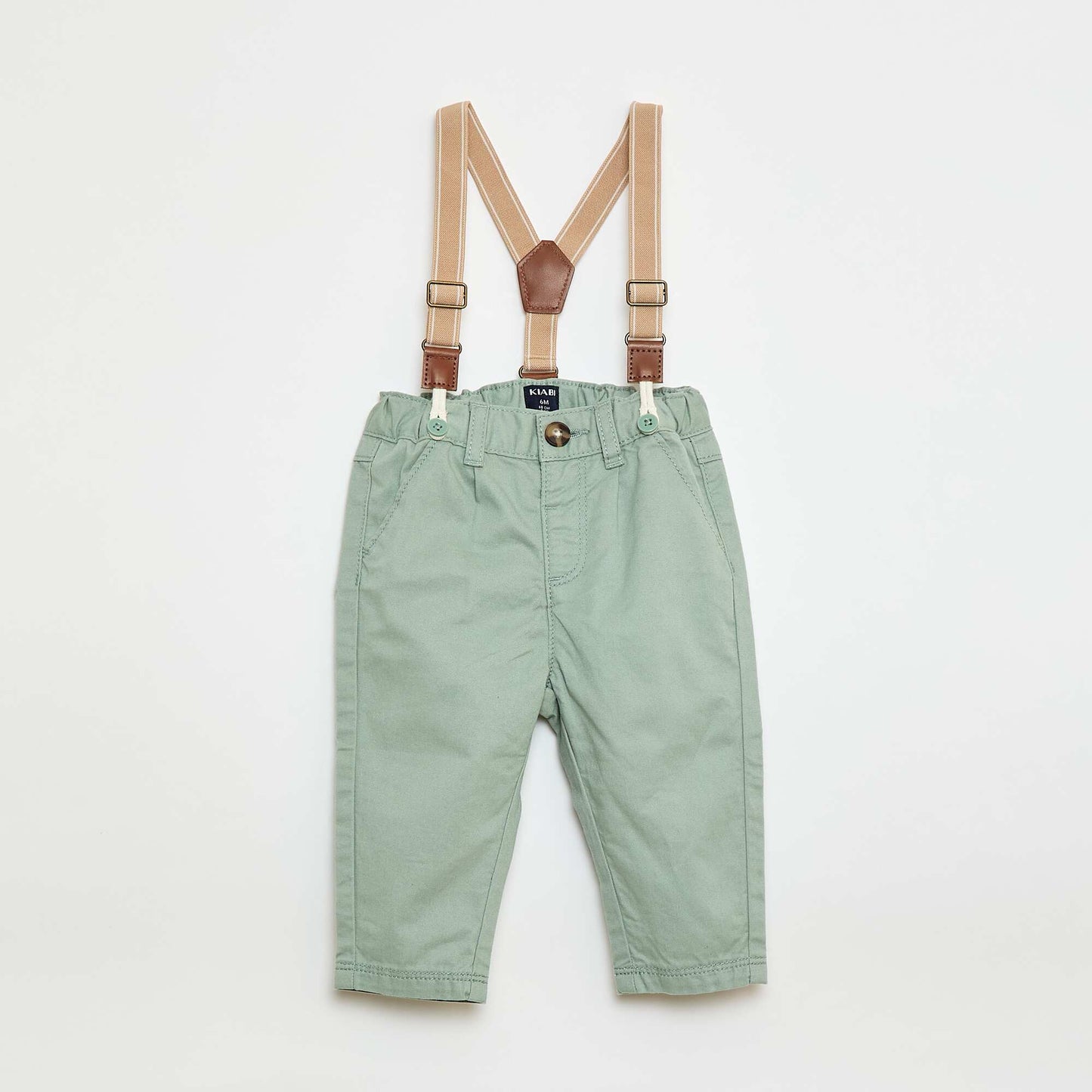 Shirt + Suspenders Pants Set - 2 pieces WHITE