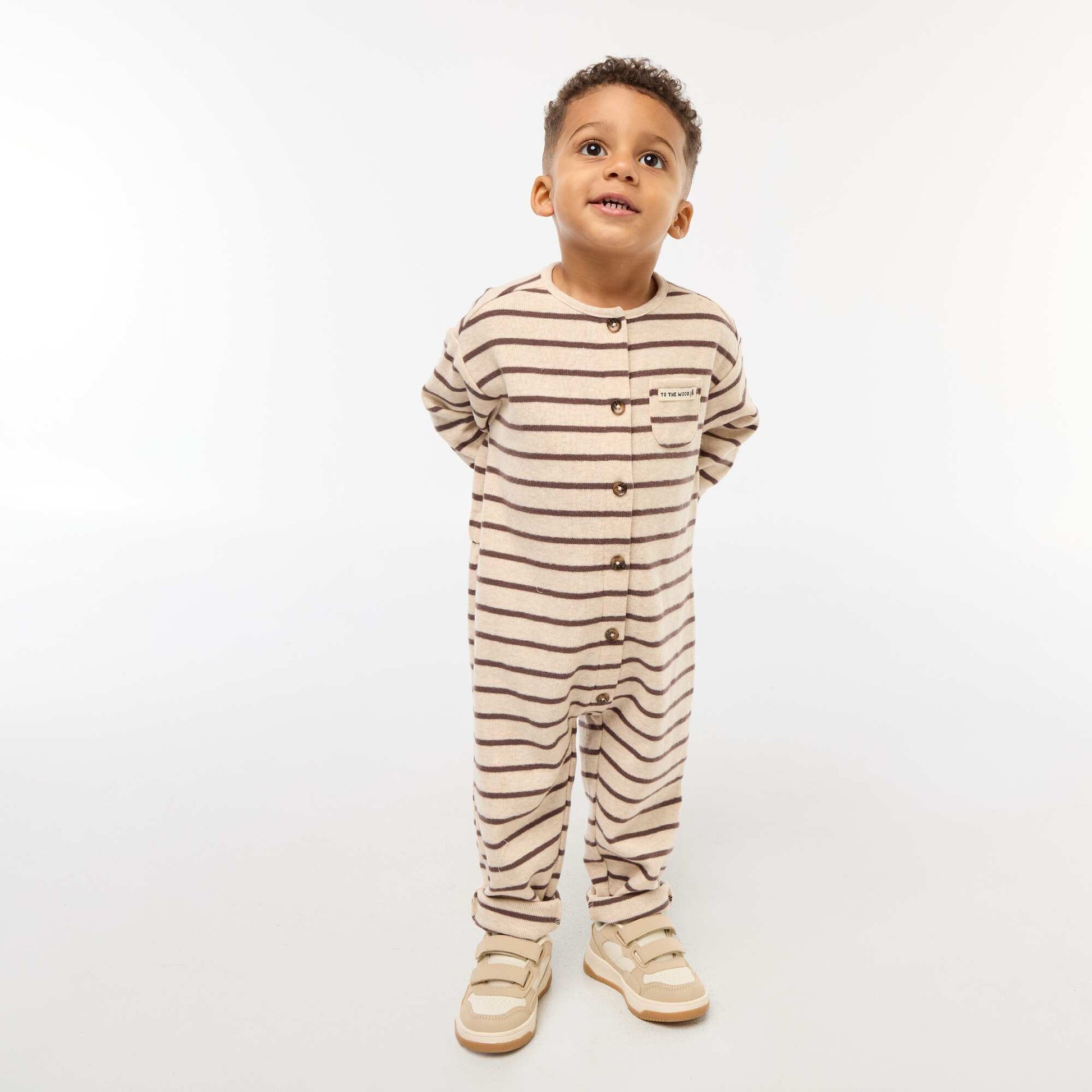 Long Snug Knit Jumpsuit BROWN