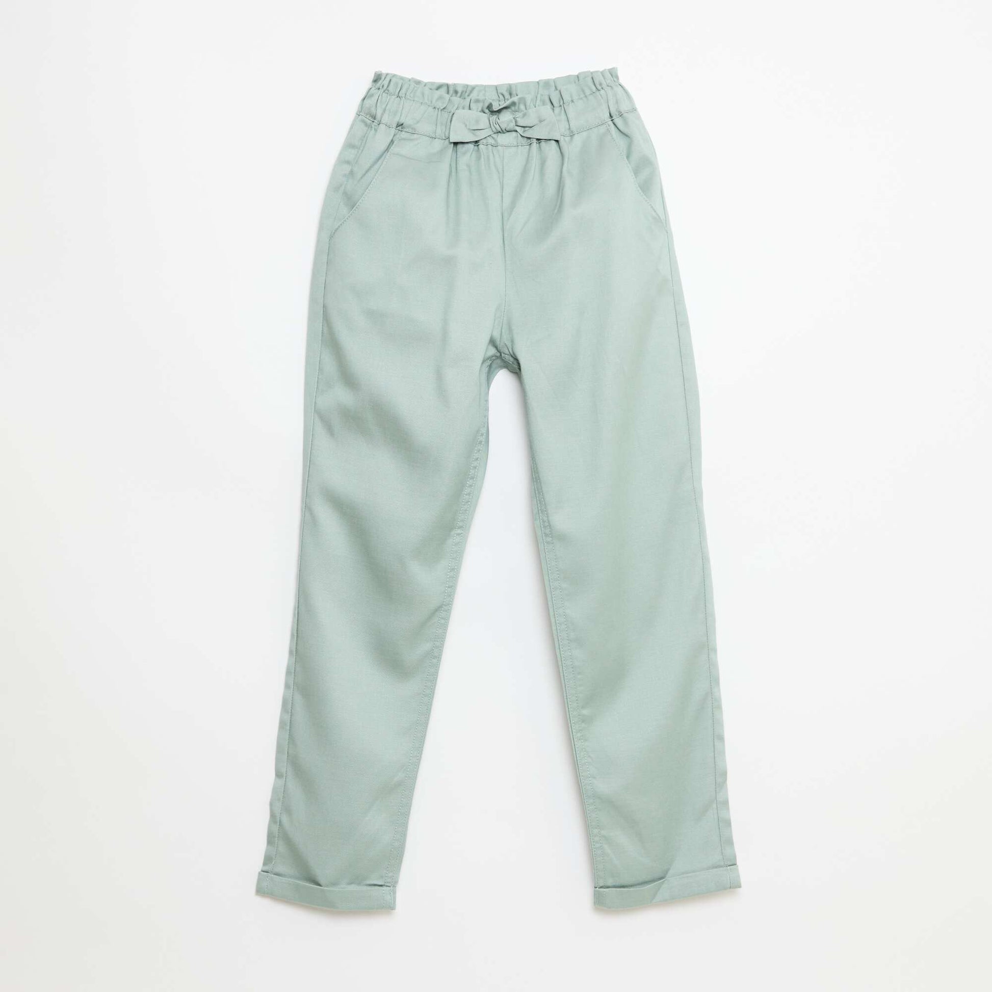 Tencel Trousers with Plain Bow GREEN