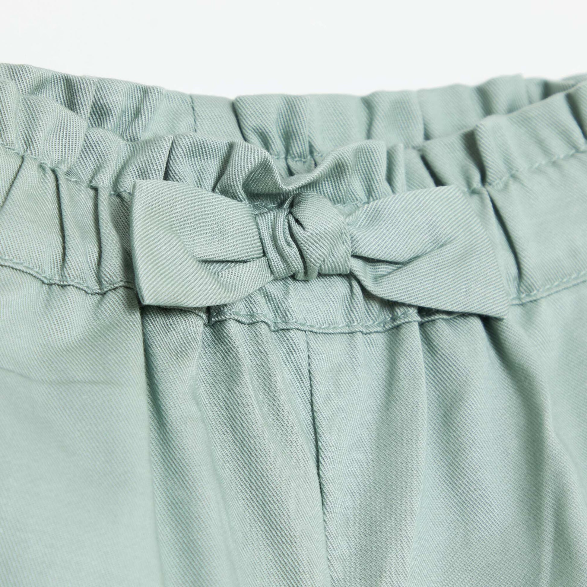 Tencel Trousers with Plain Bow GREEN