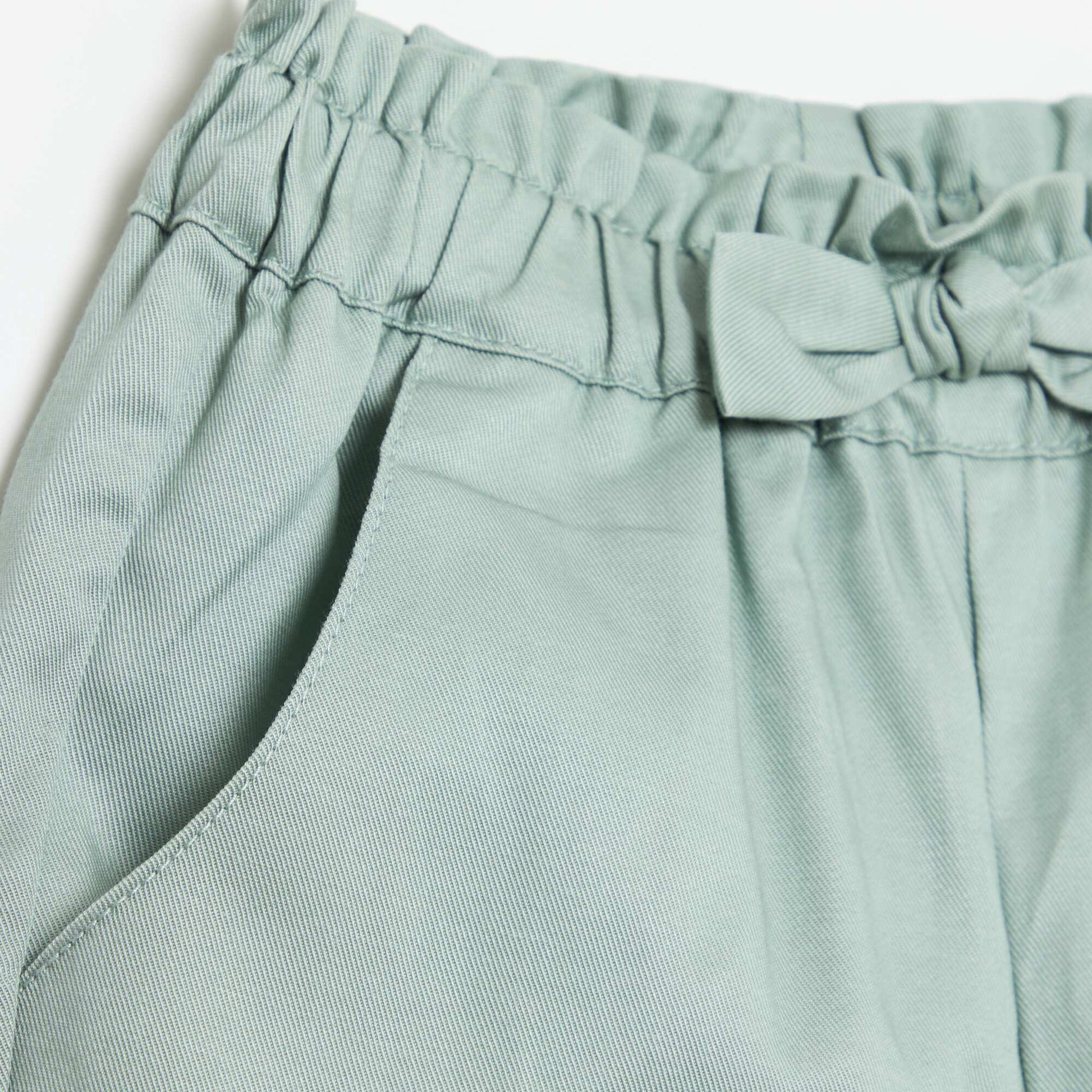 Tencel Trousers with Plain Bow GREEN